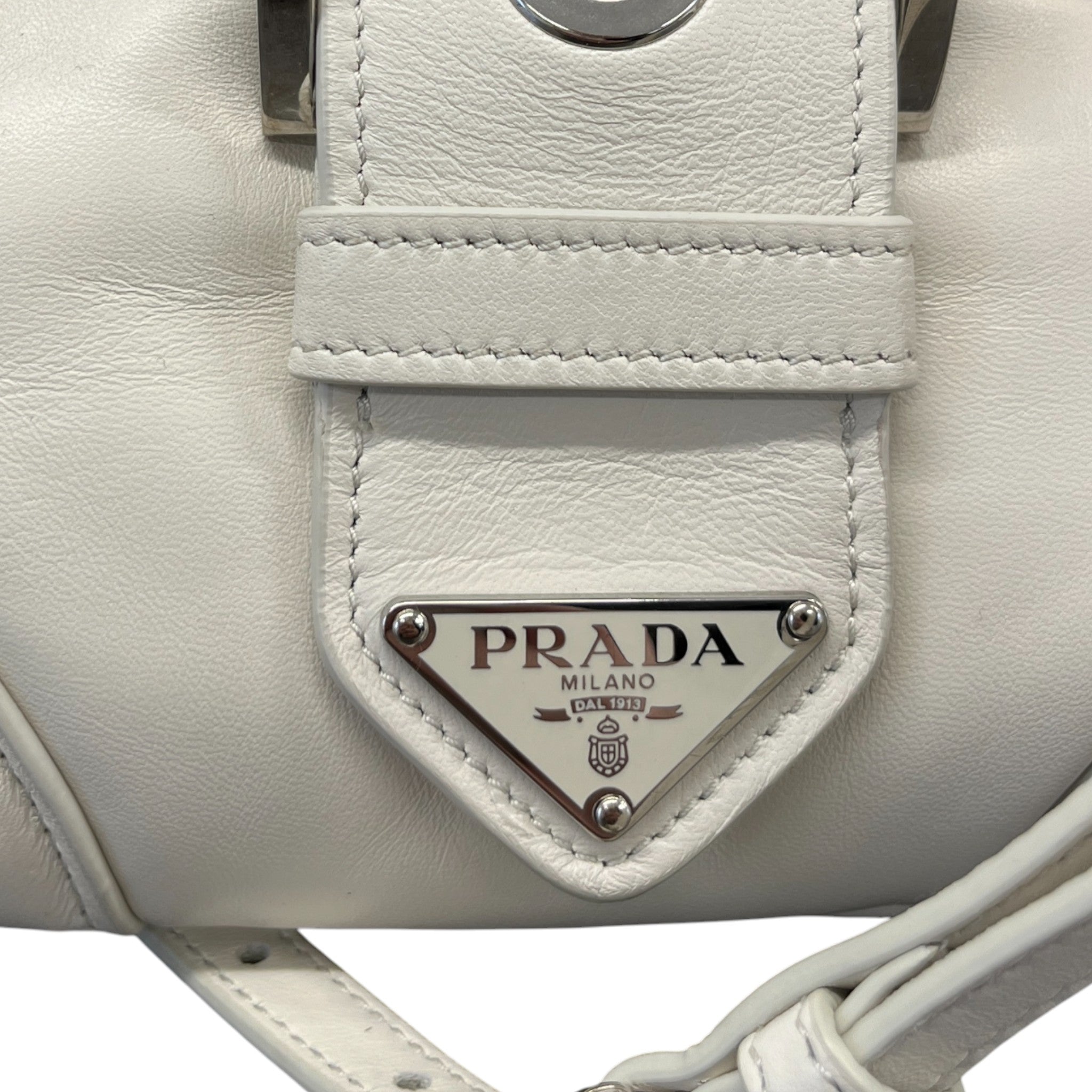 Women's Moon Nappa Shoulder Bag White