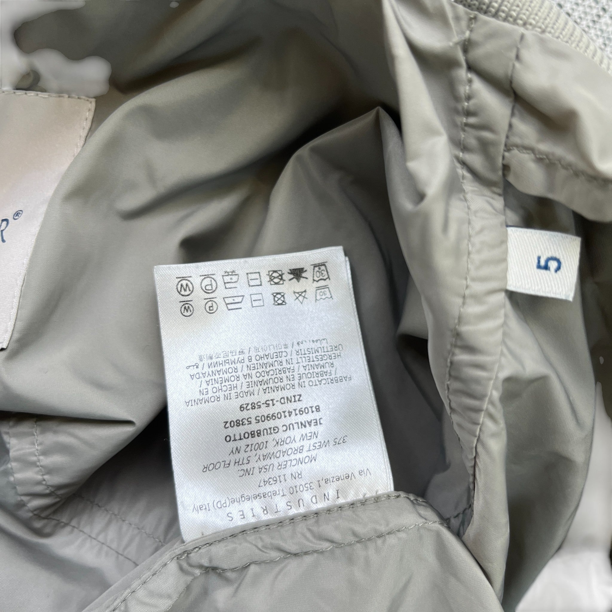 Men's Jeanclaue Windbreaker Grey Size 5 / XXL