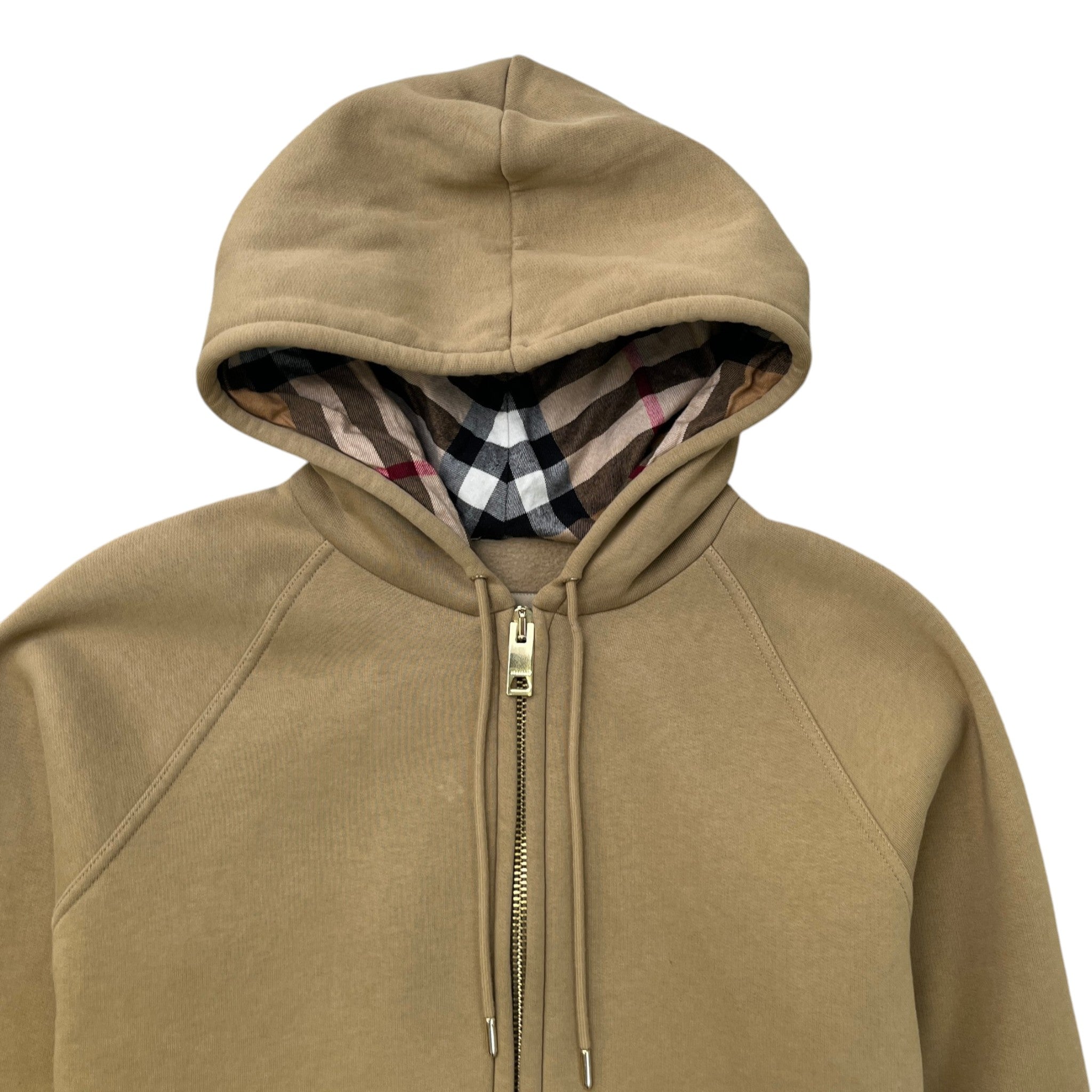Women's Nova Check Hoodie Beige Size XL
