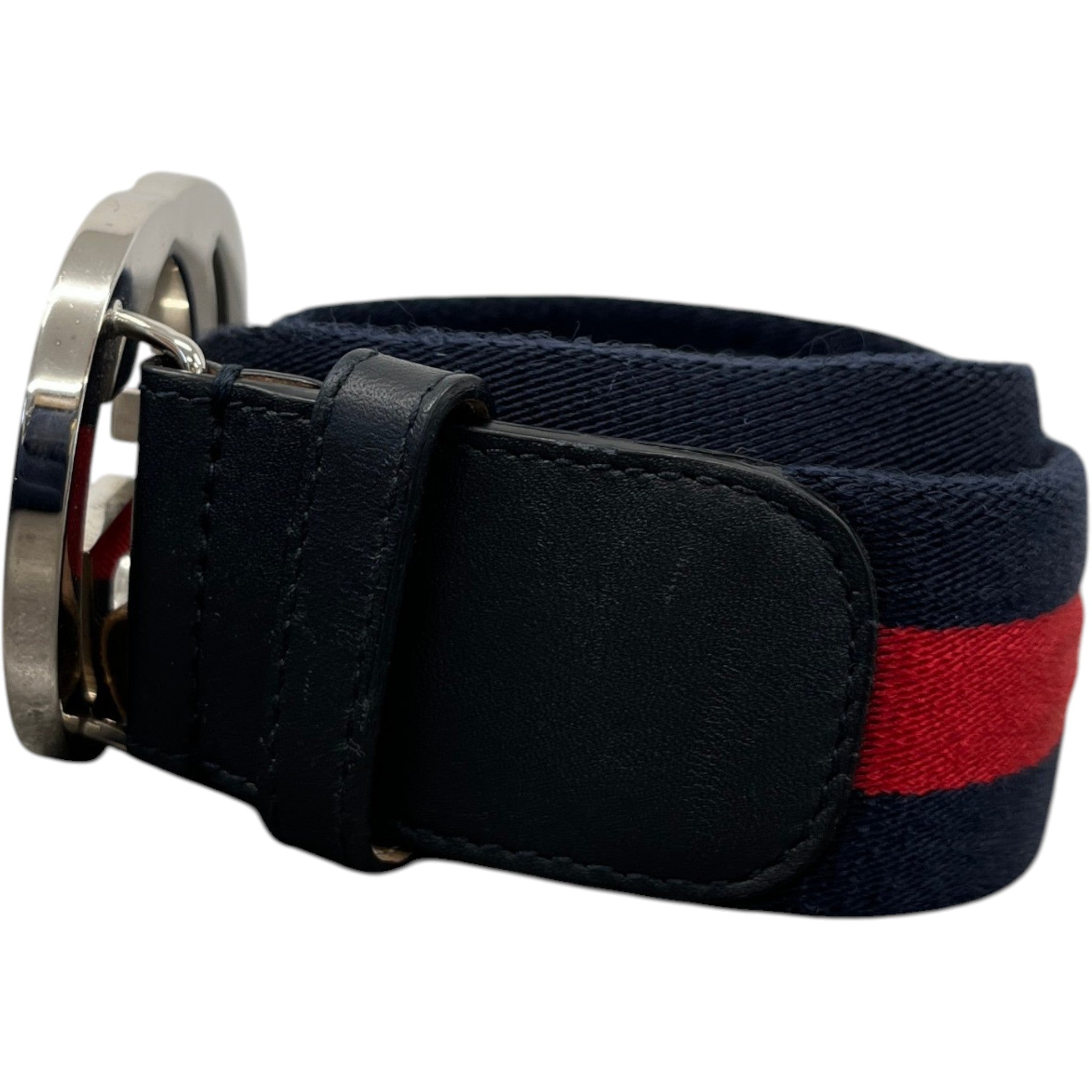 Men's Interlocking G Belt Navy Size Waist 36"