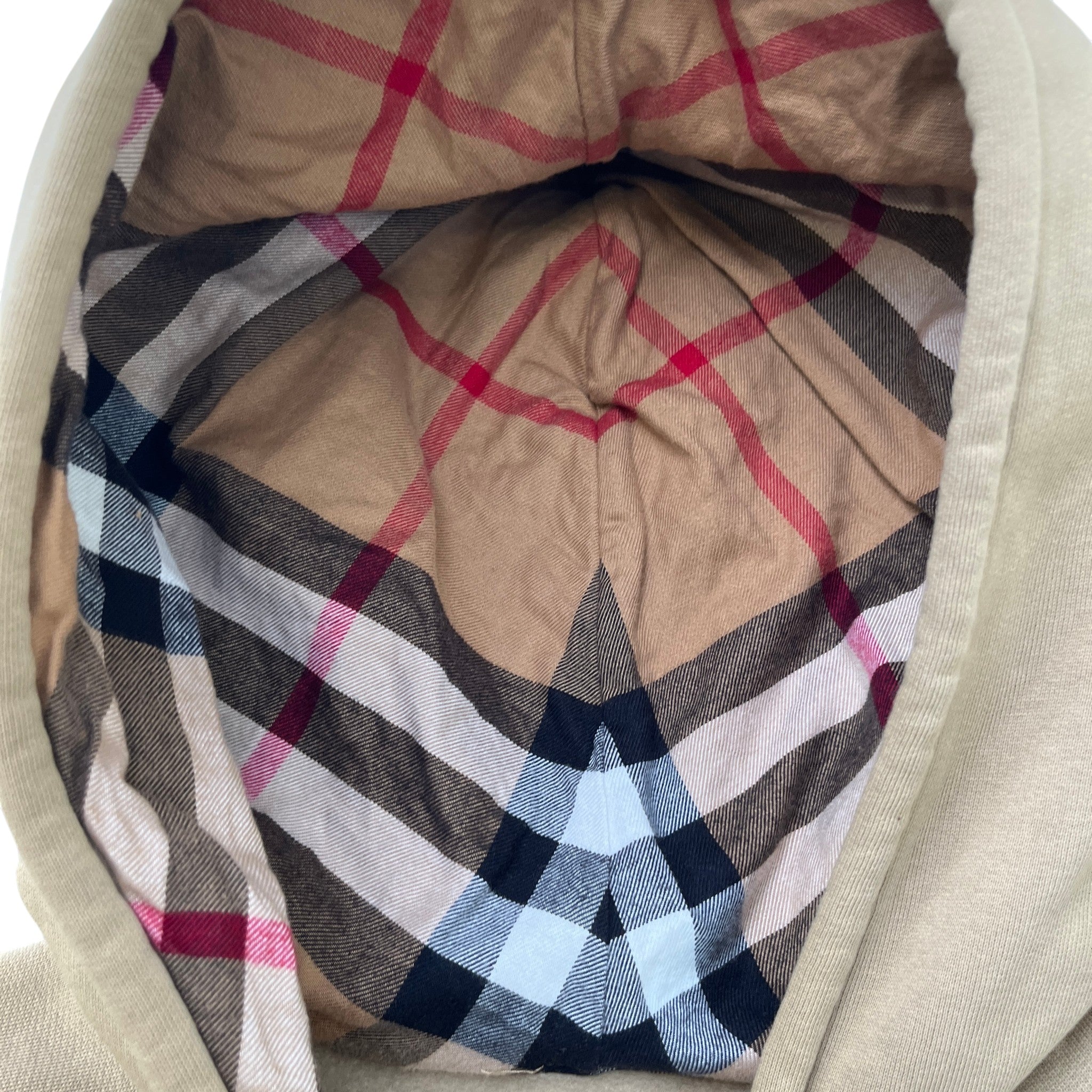 Women's Nova Check Hoodie Beige Size XL
