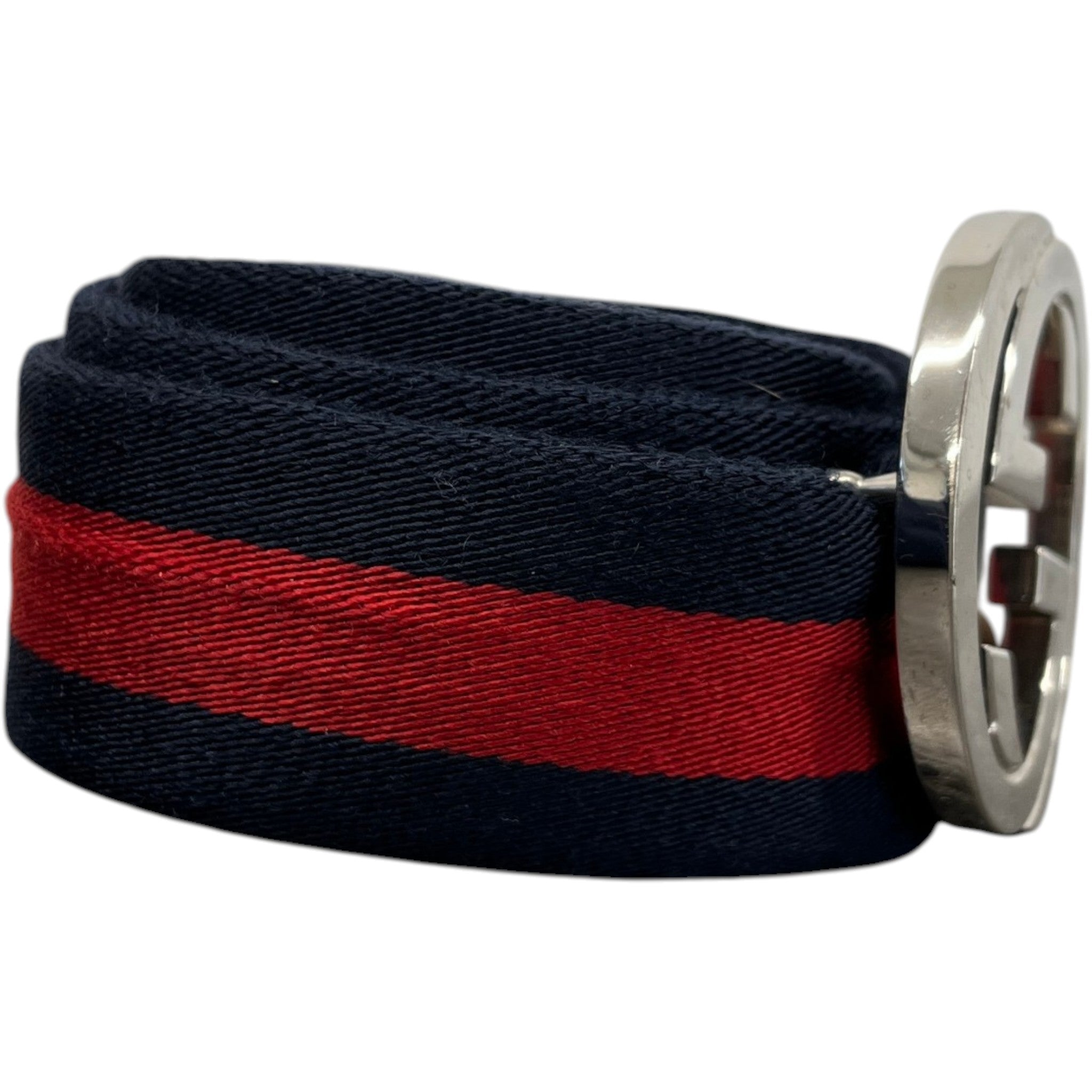 Men's Interlocking G Belt Navy Size Waist 36"
