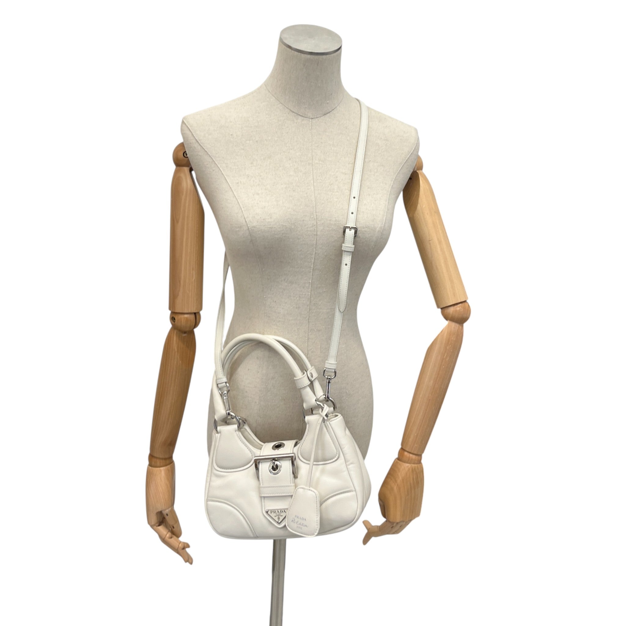 Women's Moon Nappa Shoulder Bag White