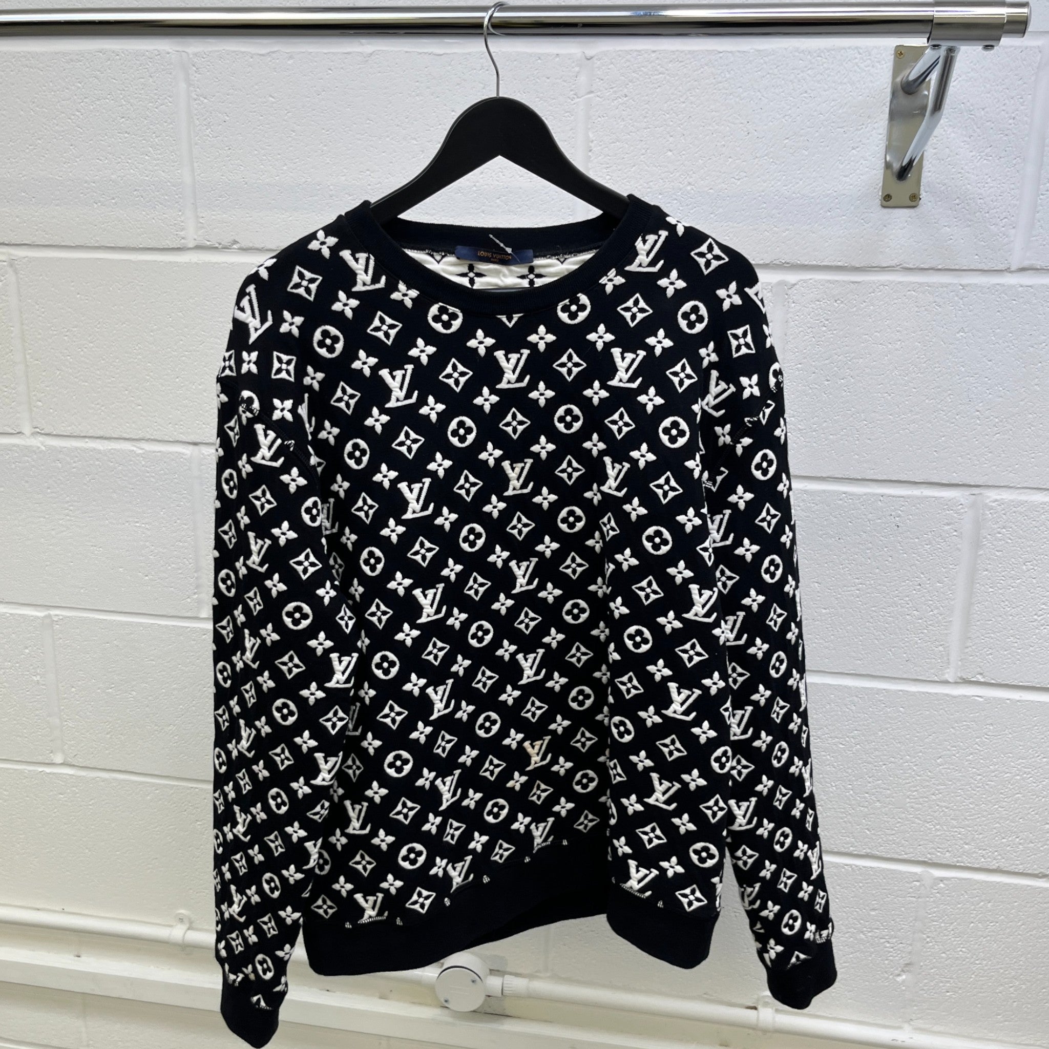 Men's Monogram Logo Sweatshirt Black Size M