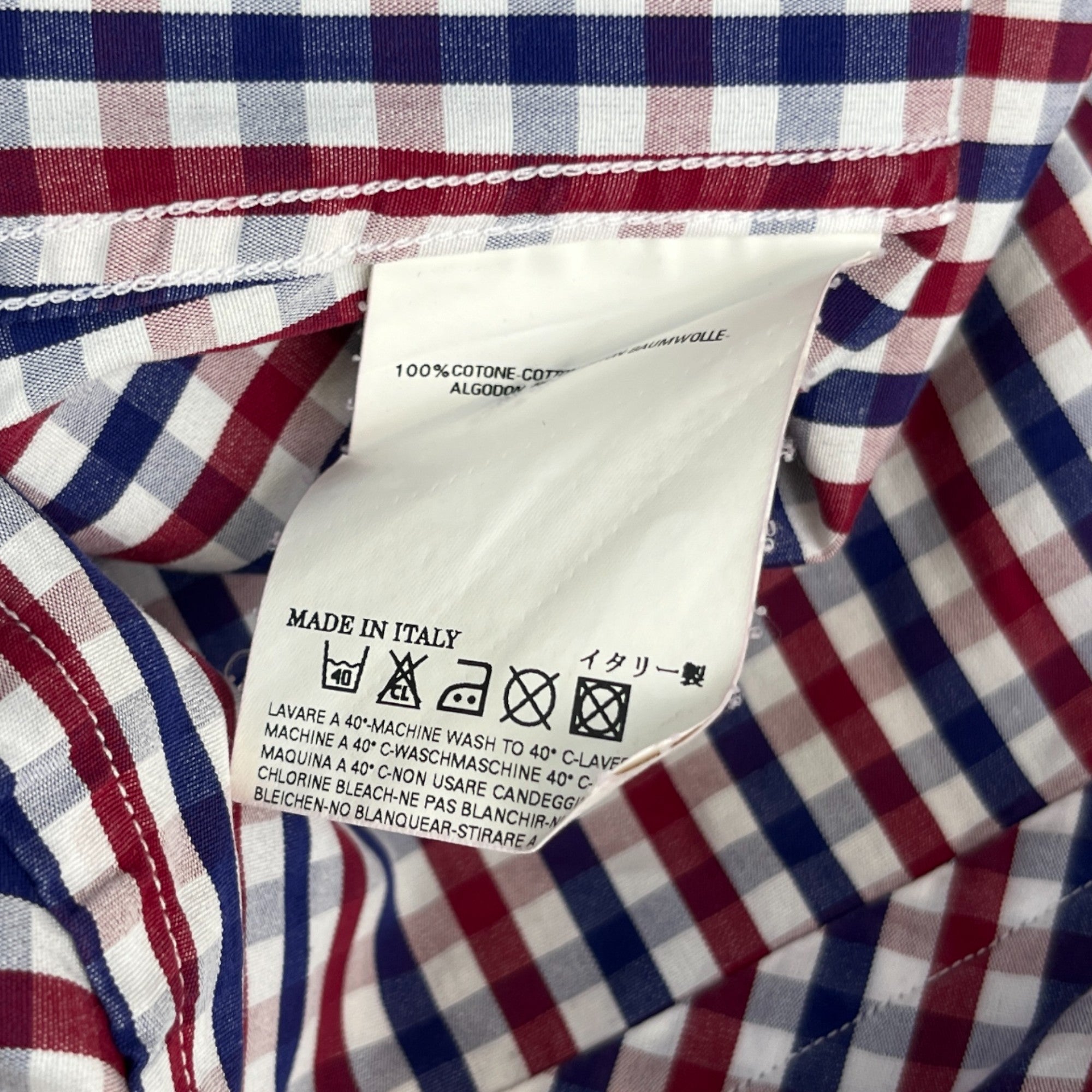 Men's Checkered Shirt Navy Size IT 48 / UK M