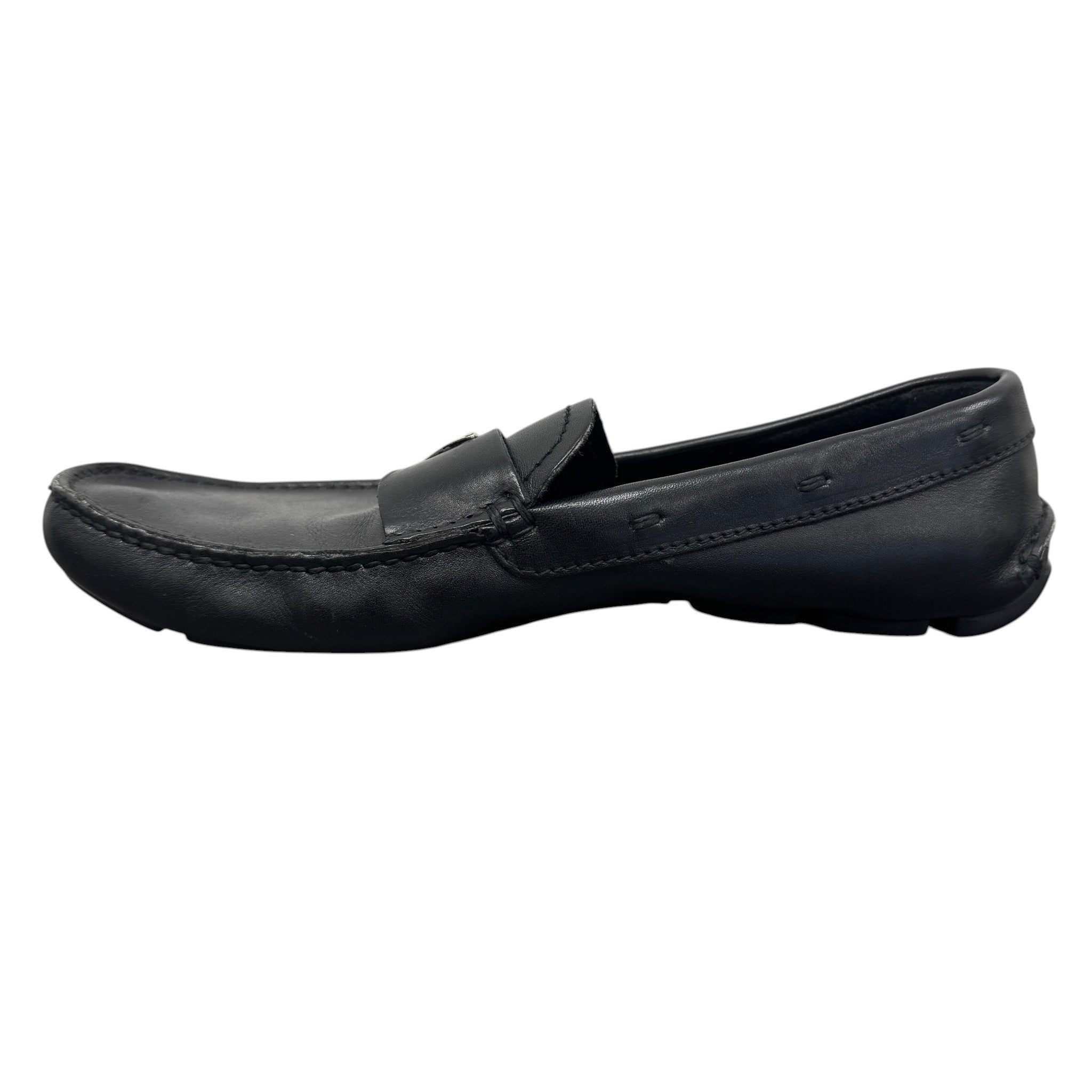 Men's Plaque Logo Loafers Black Size EU 42 / UK 8