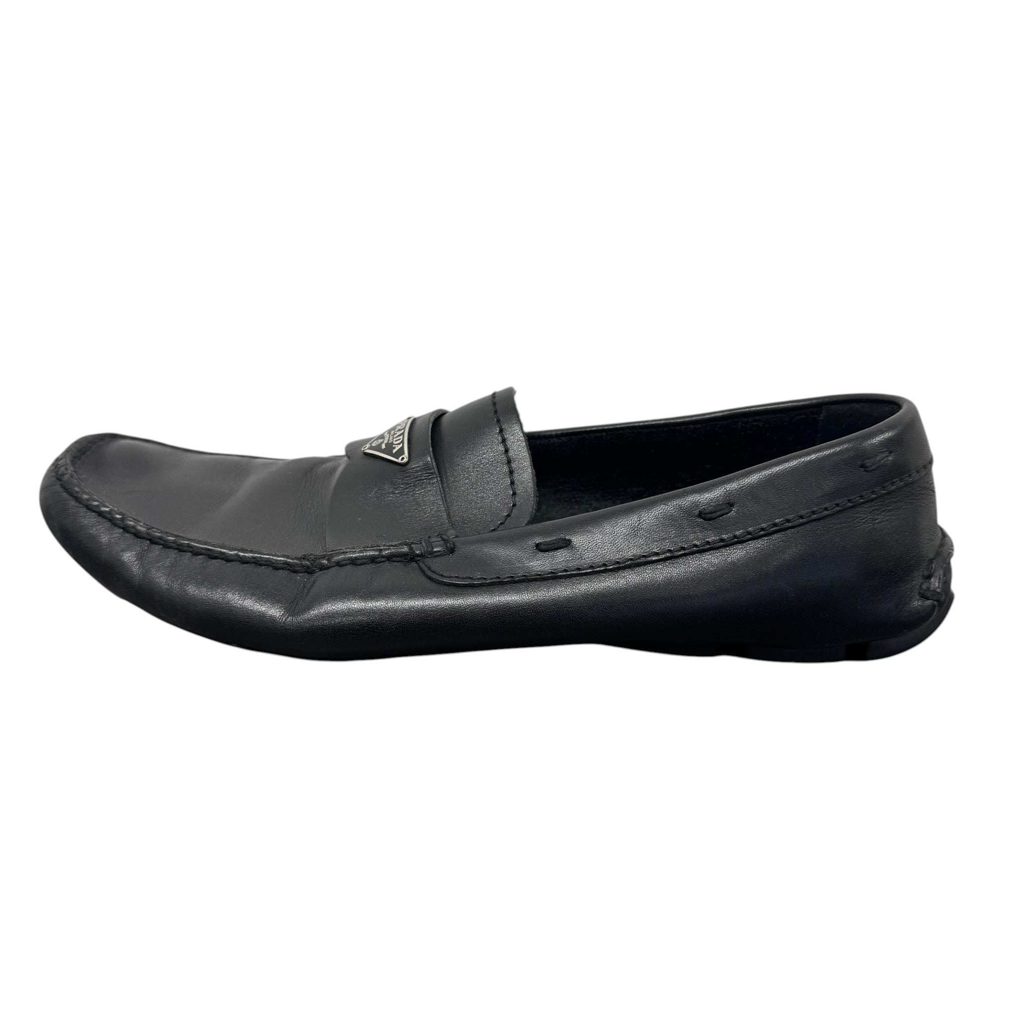 Men's Plaque Logo Loafers Black Size EU 42 / UK 8