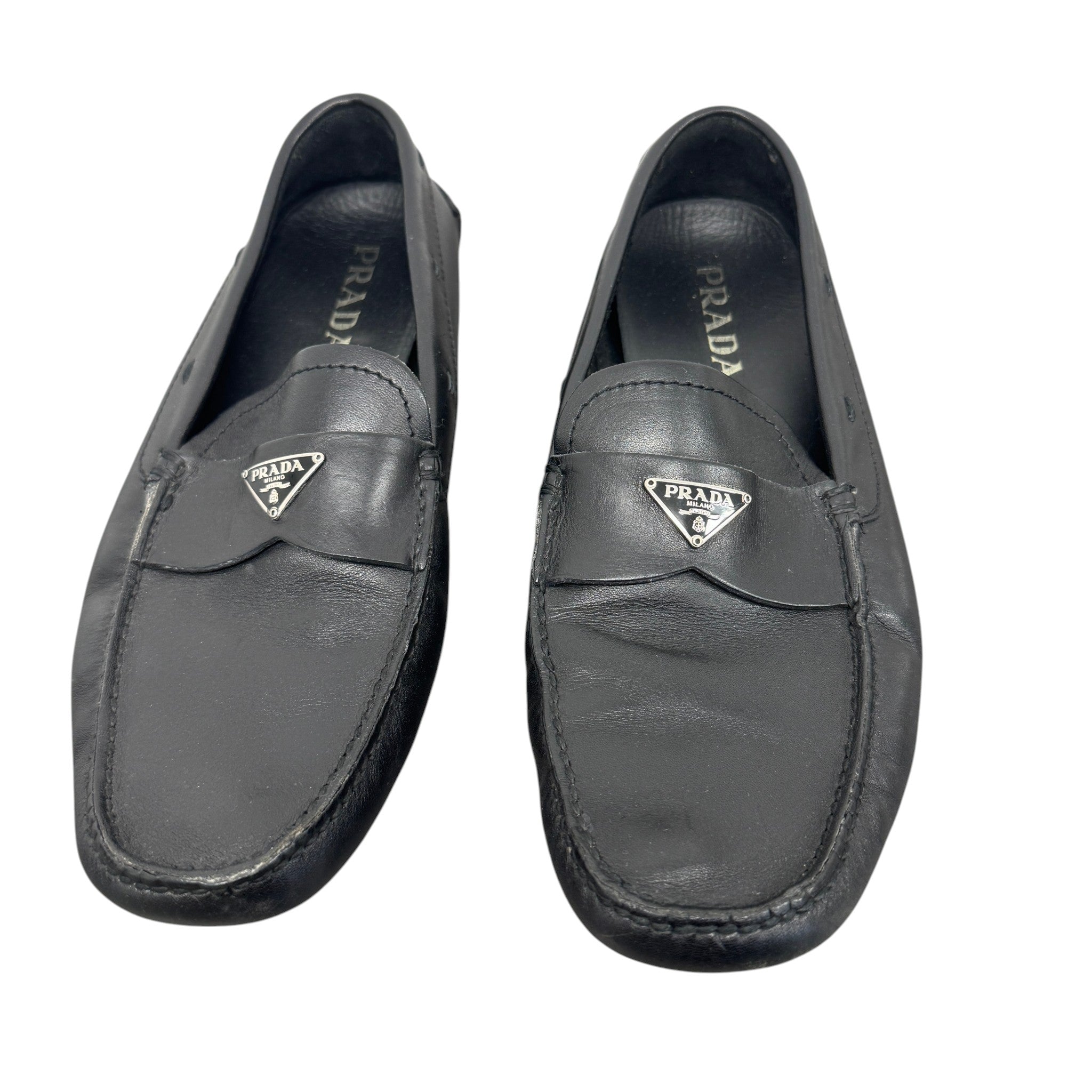 Men's Plaque Logo Loafers Black Size EU 42 / UK 8