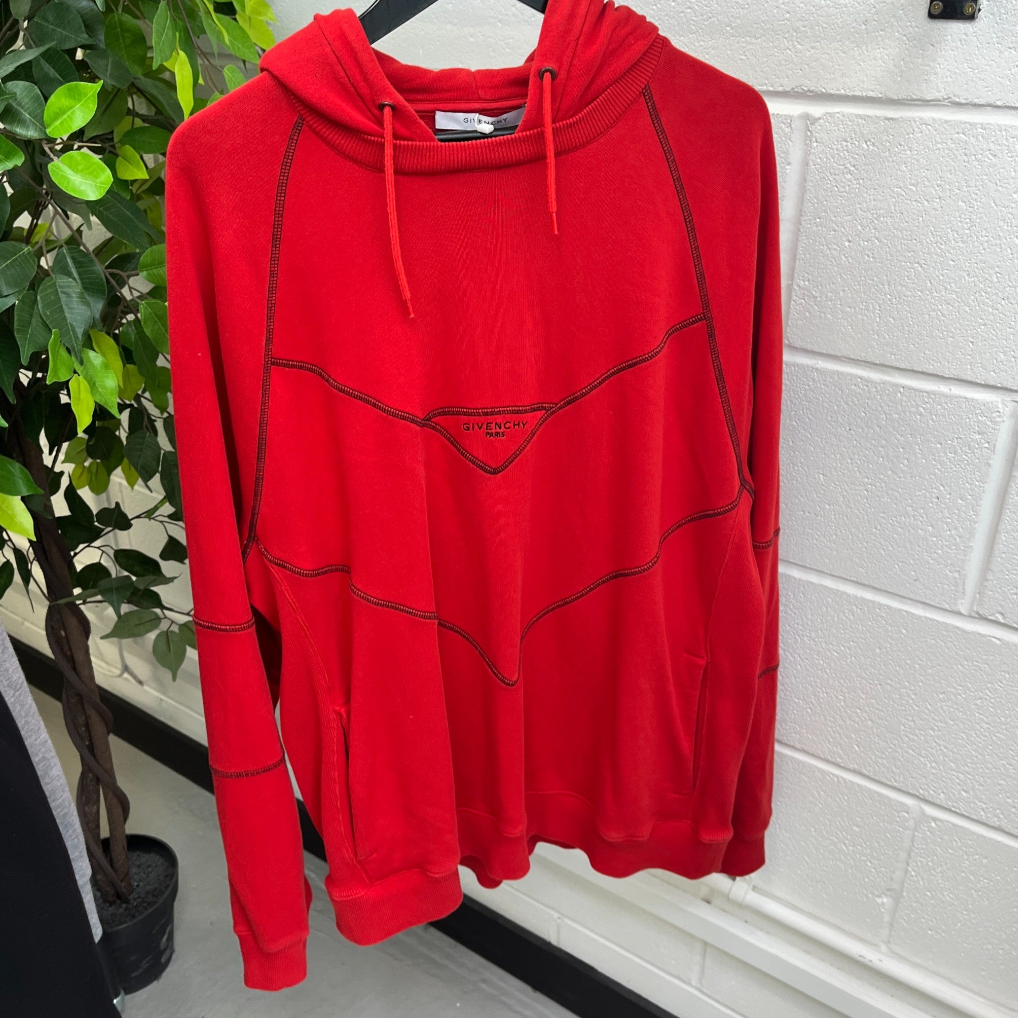 Men's Embroidered Logo Print Jumper Red Size XXL