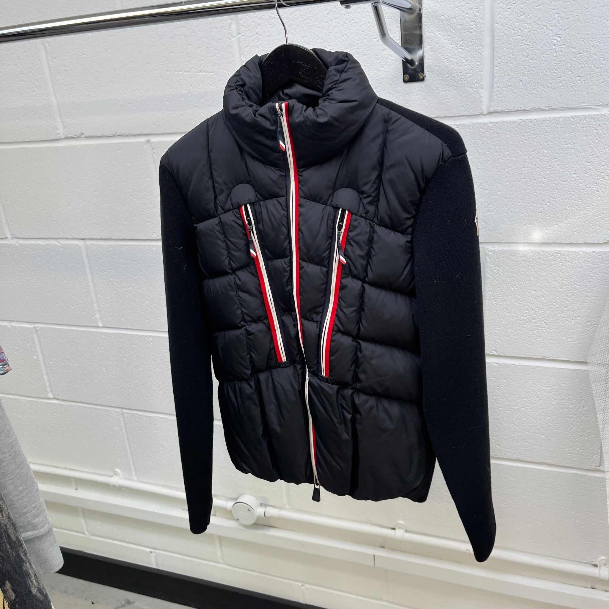 Men's Maglione Tricot Down Jacket Black Size S