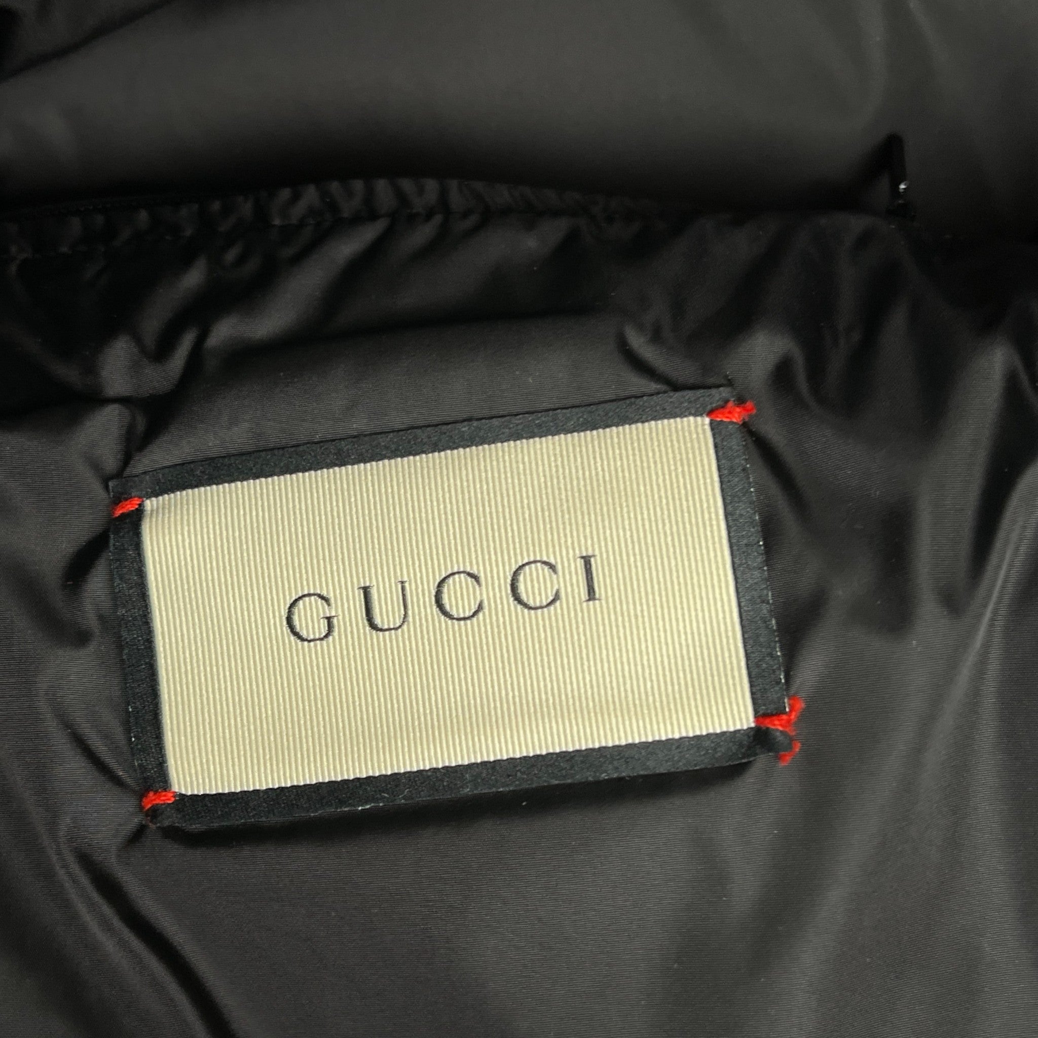 Men's Gg Supreme Tape Logo Down Jacket Black Size IT 48 / M