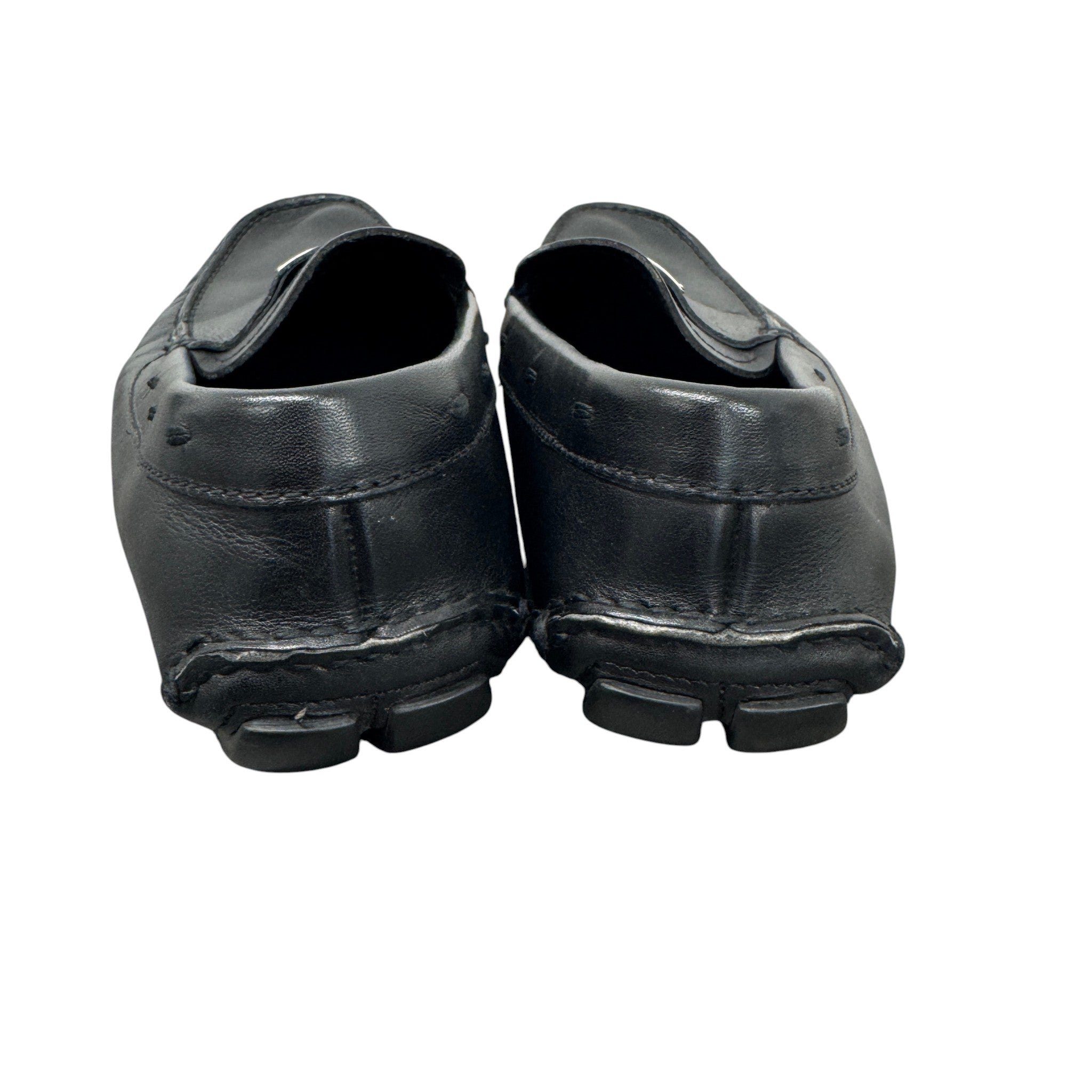 Men's Plaque Logo Loafers Black Size EU 42 / UK 8