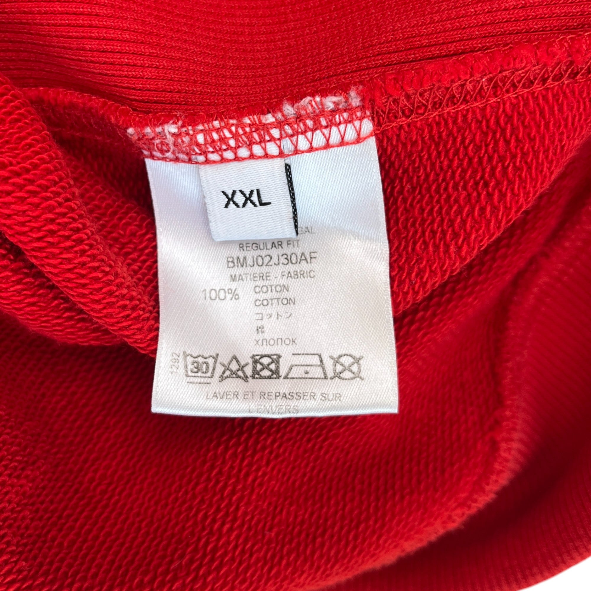 Men's Embroidered Logo Print Jumper Red Size XXL