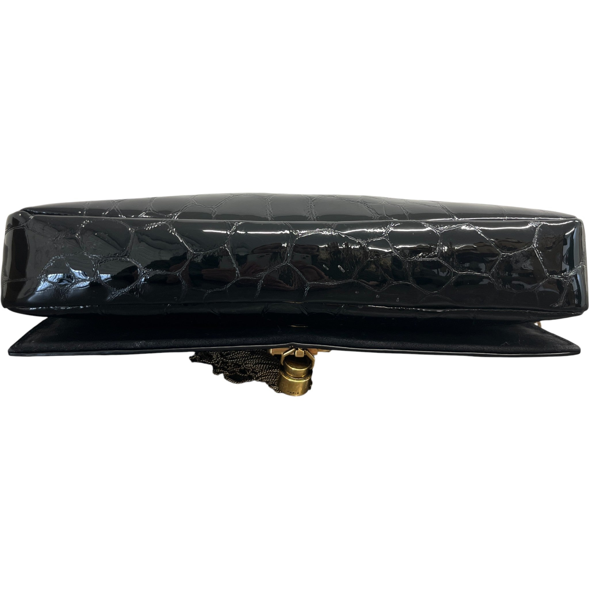 Women's Kate Medium Tassel Croc Bag Black