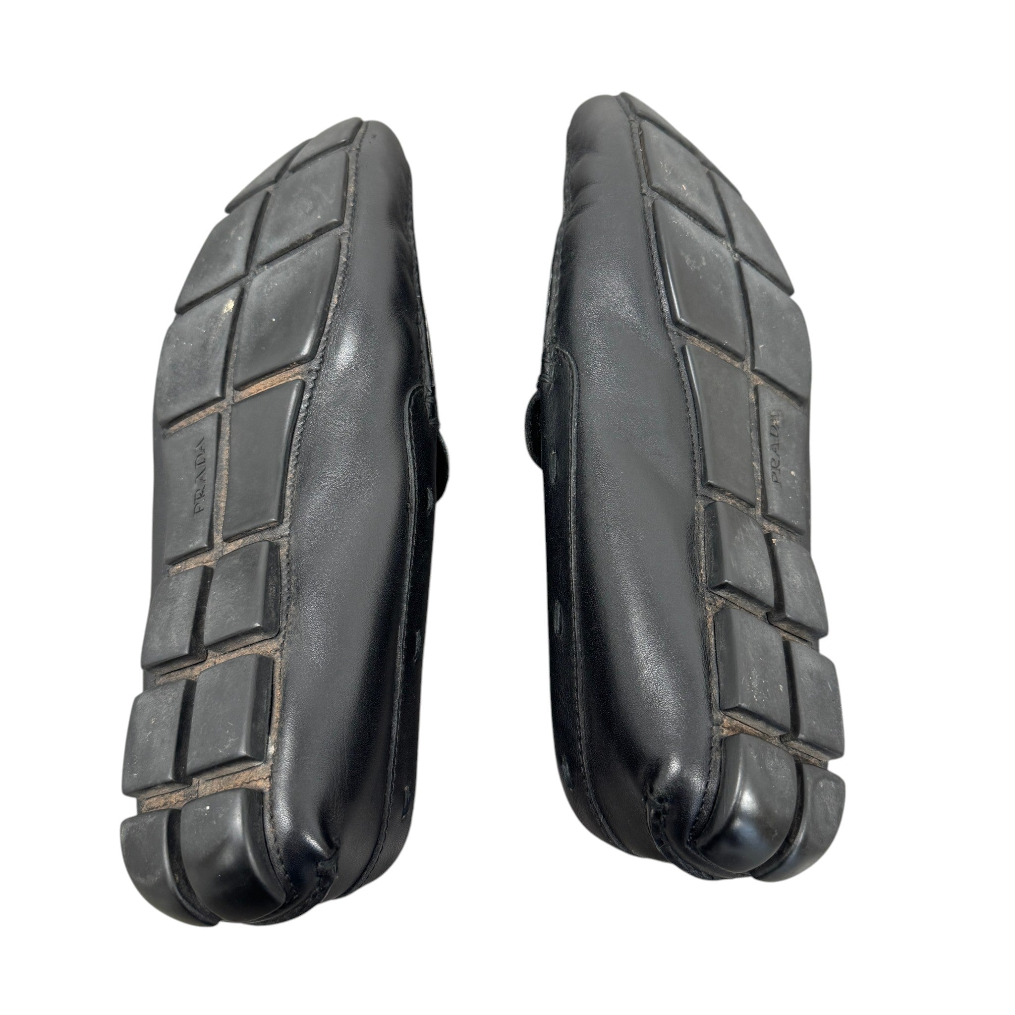 Men's Plaque Logo Loafers Black Size EU 42 / UK 8