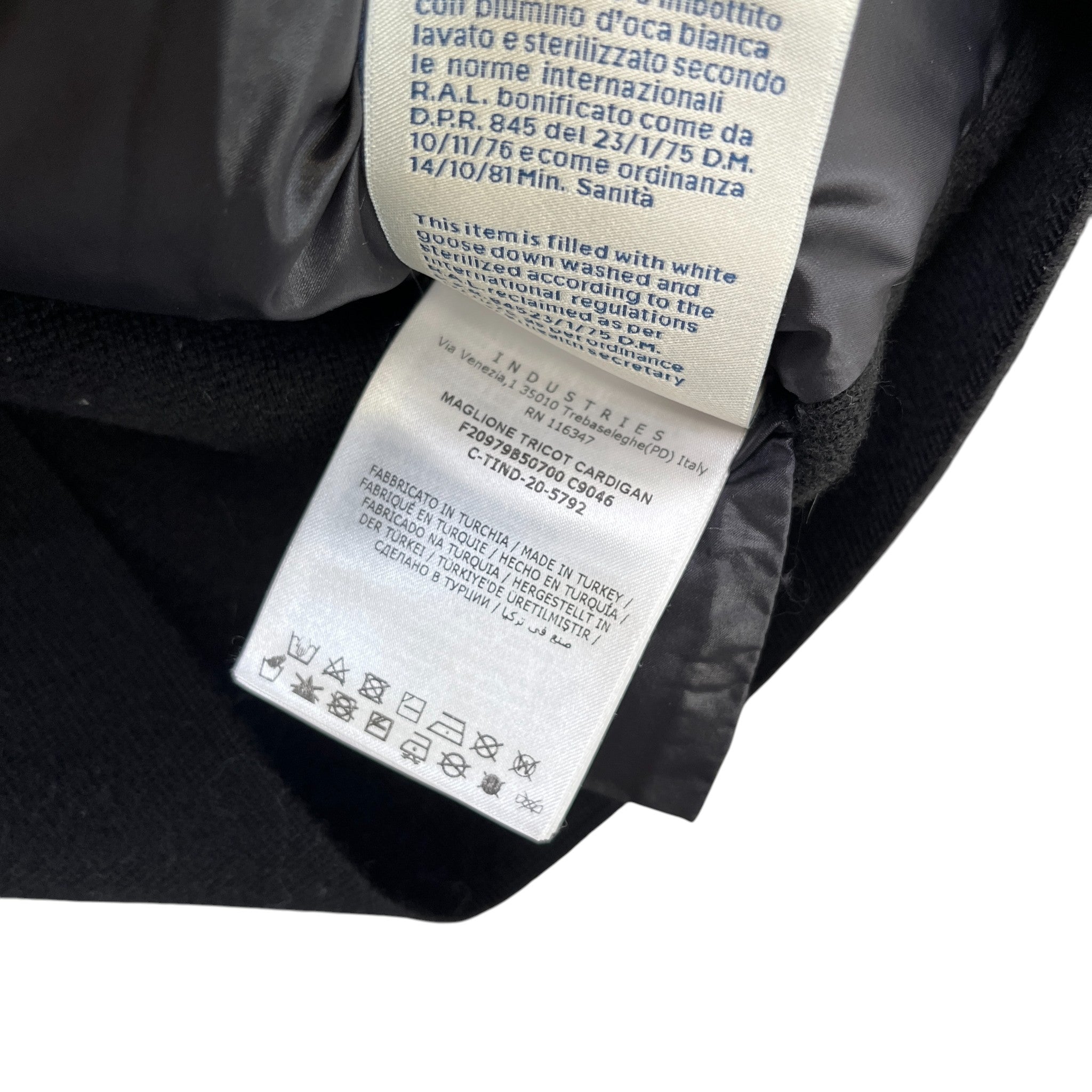 Men's Maglione Tricot Down Jacket Black Size S