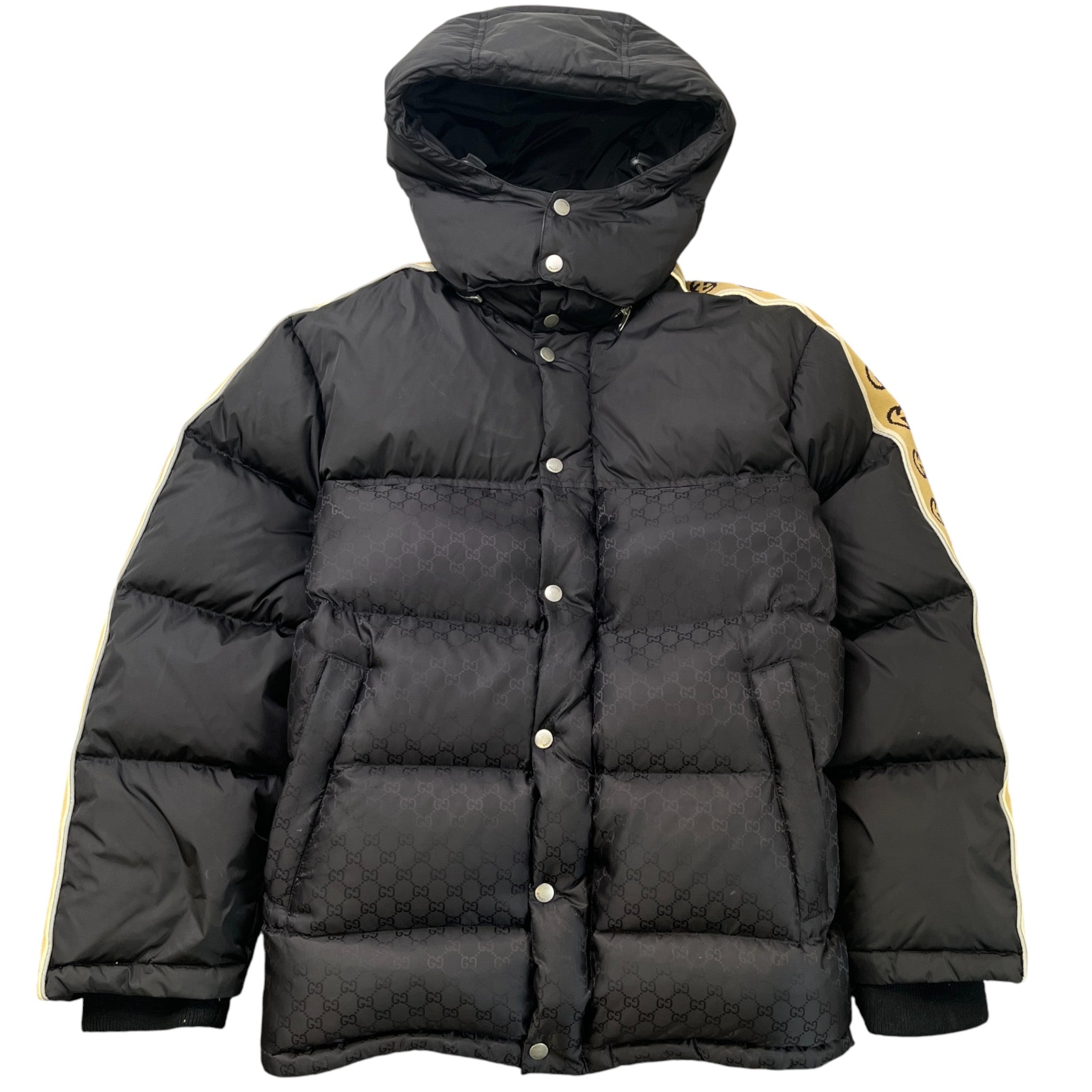 Men's Gg Supreme Tape Logo Down Jacket Black Size IT 48 / M