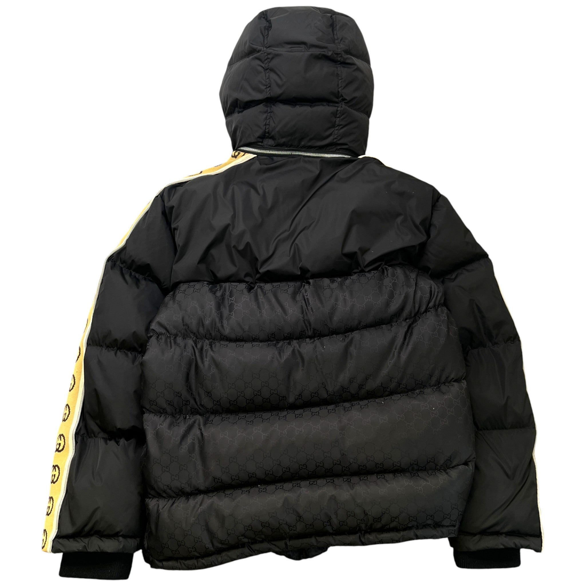Men's Gg Supreme Tape Logo Down Jacket Black Size IT 48 / M