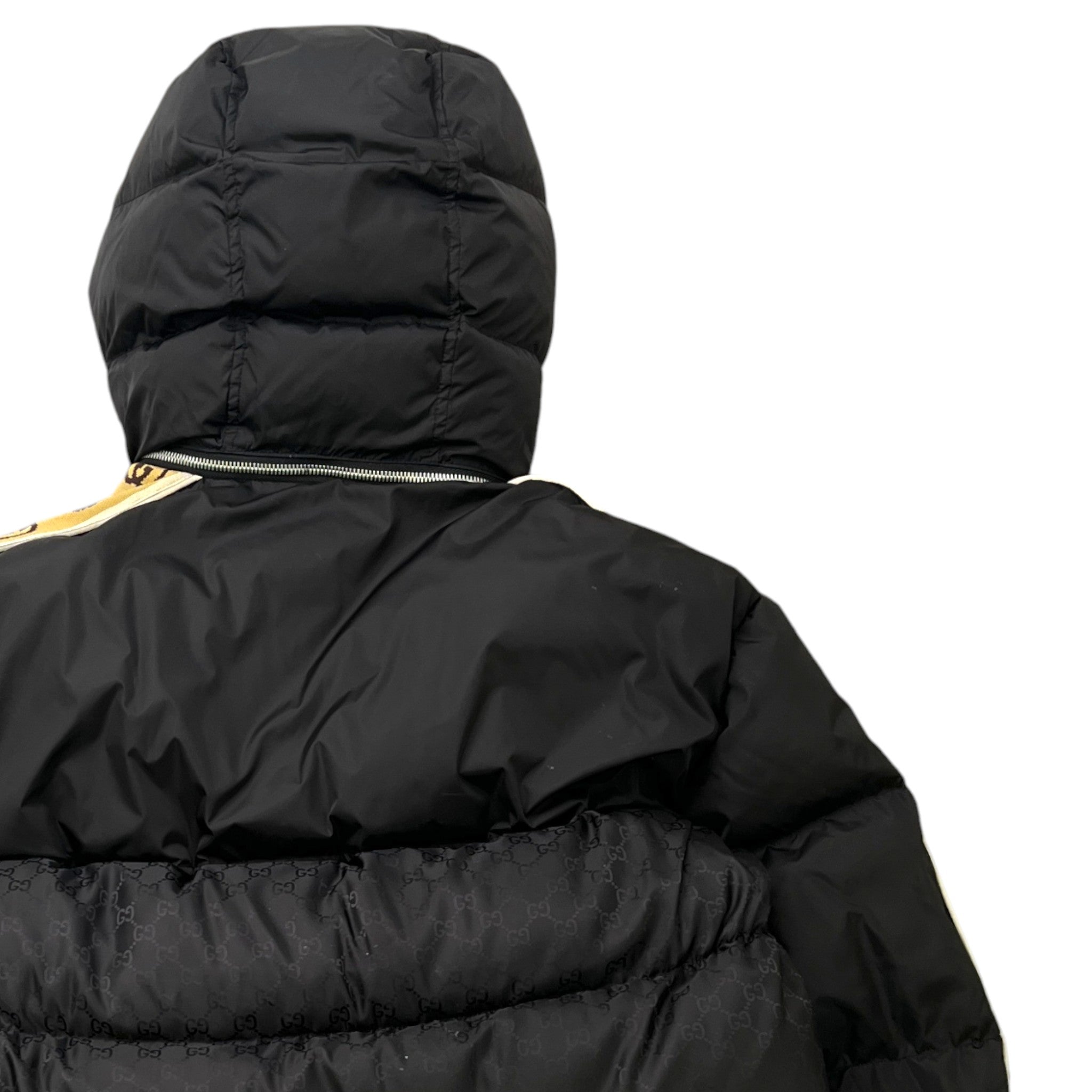 Men's Gg Supreme Tape Logo Down Jacket Black Size IT 48 / M