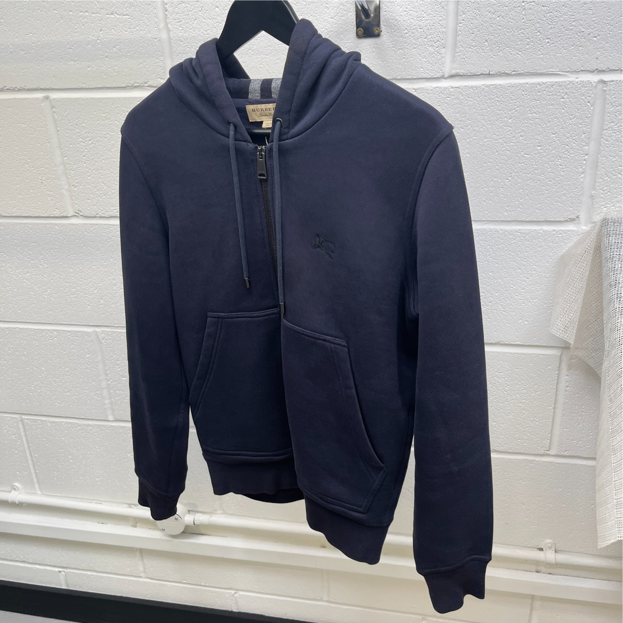 Men's Embroidered Logo Hoodie Navy Size XS