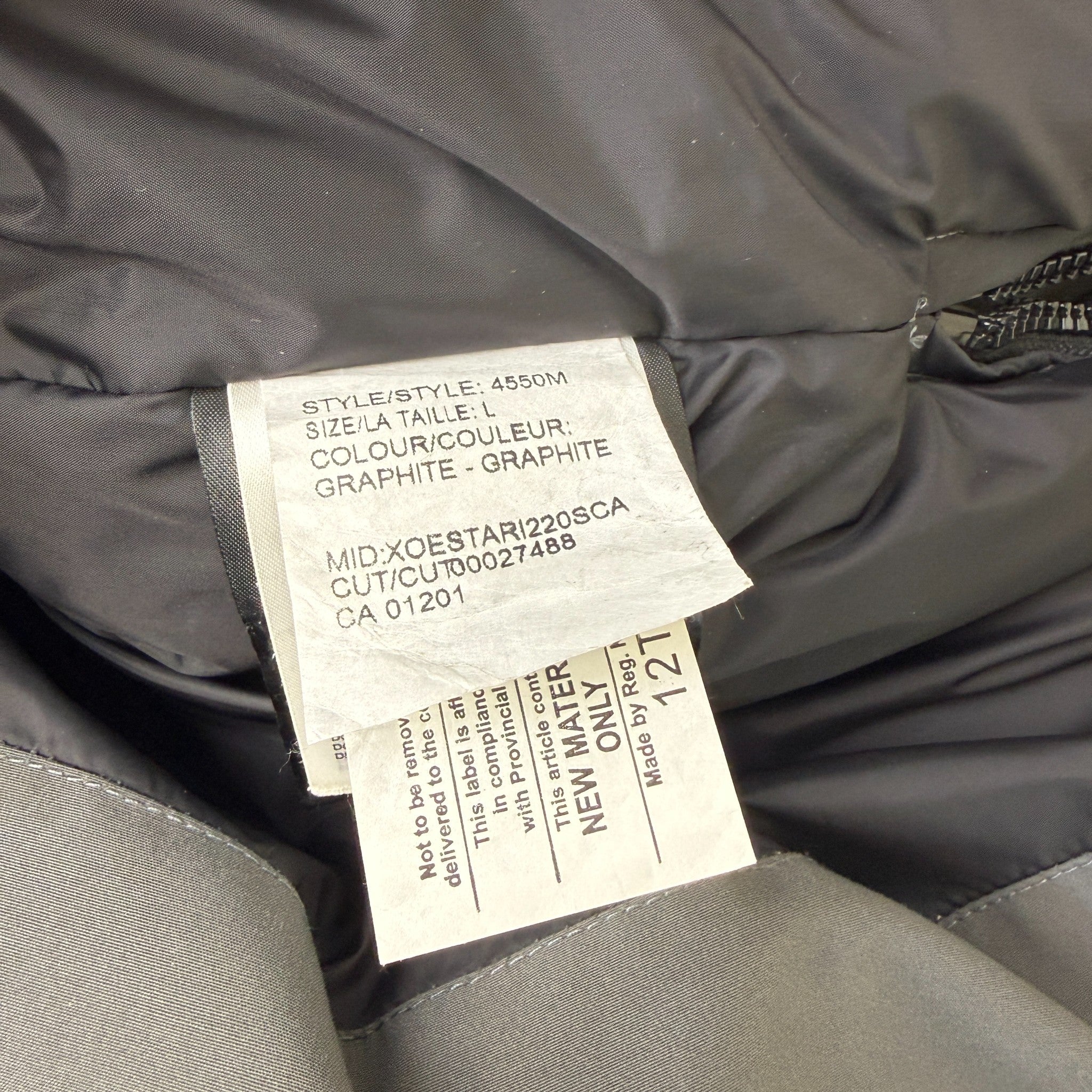 Men's Maitland Down Jacket Grey Size L