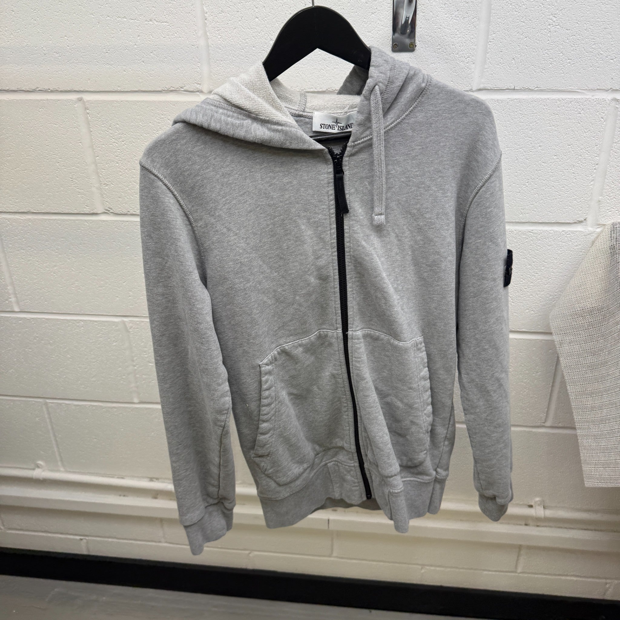 Men's Applique Logo Hoodie Grey Size M