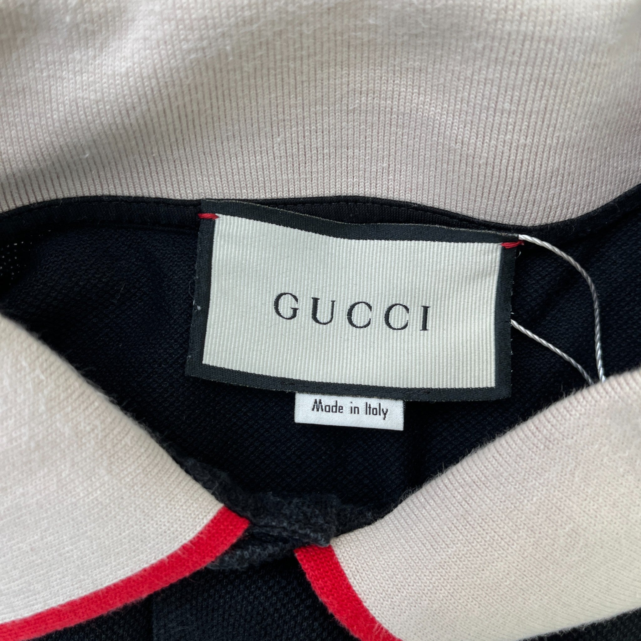 Men's Web Tape Logo Polo Shirt Black Size XS