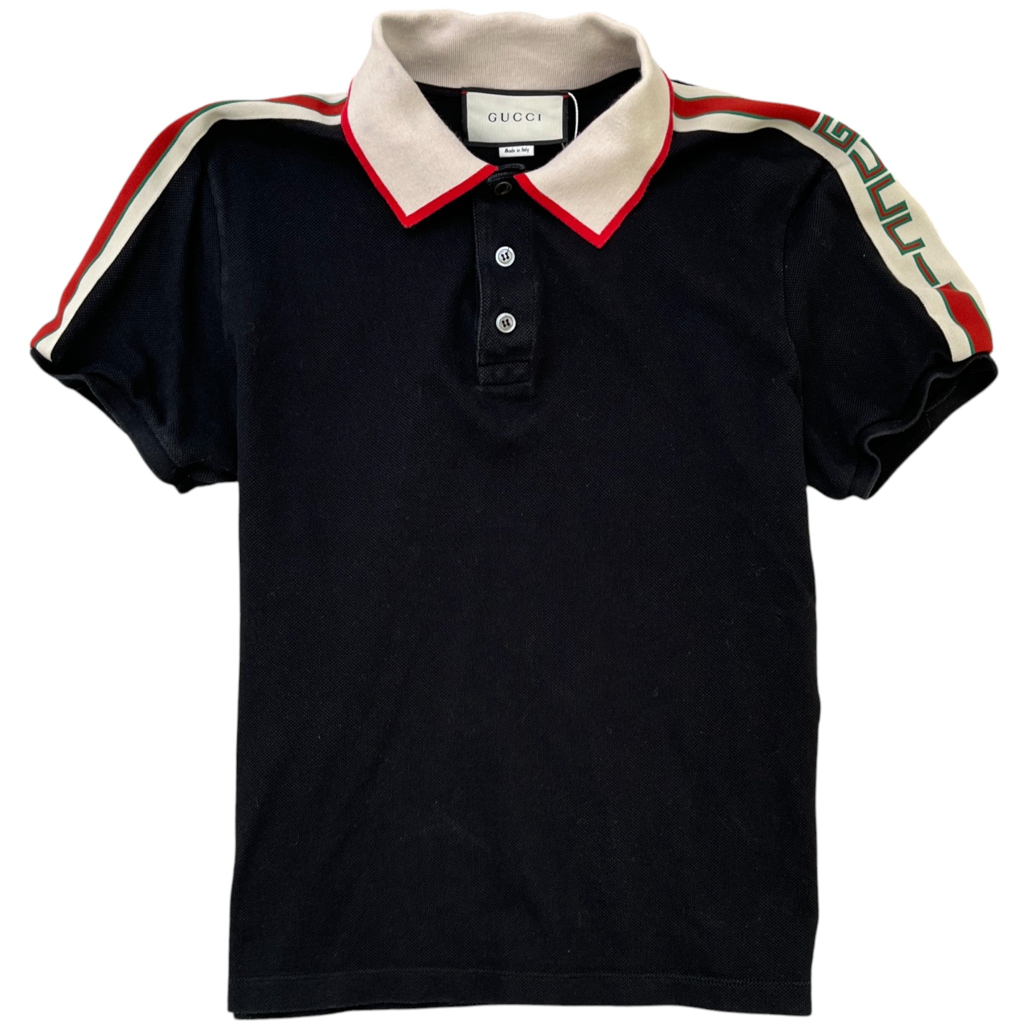 Men's Web Tape Logo Polo Shirt Black Size XS
