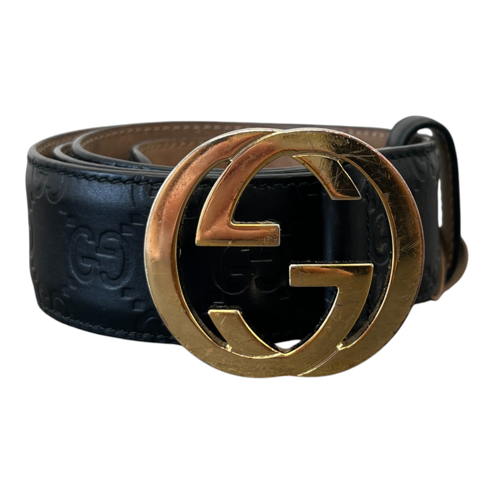 Women's Interlocking G Belt Black Size 80CM / UK 8