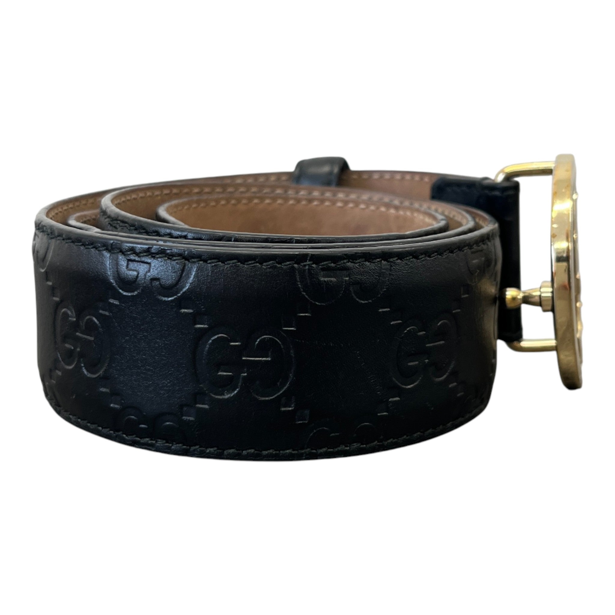 Women's Interlocking G Belt Black Size 80CM / UK 8