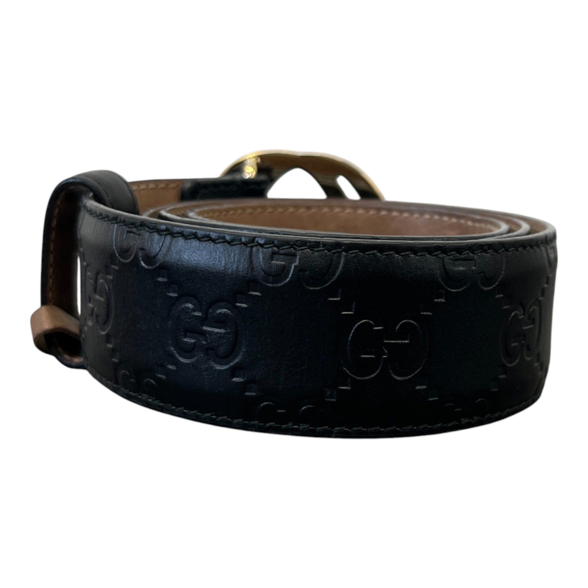 Women's Interlocking G Belt Black Size 80CM / UK 8