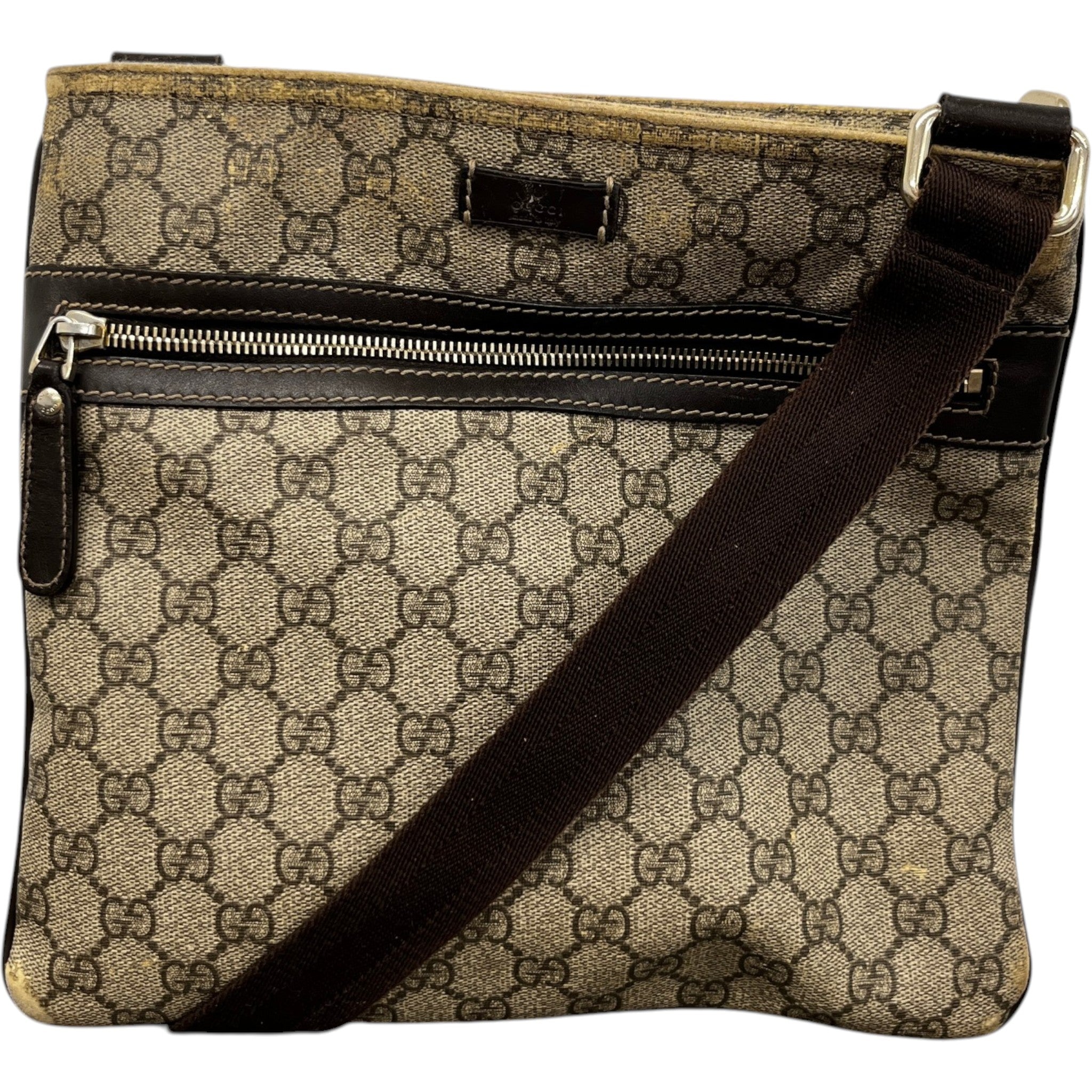 Men's Gg Supreme Messenger Bag Beige