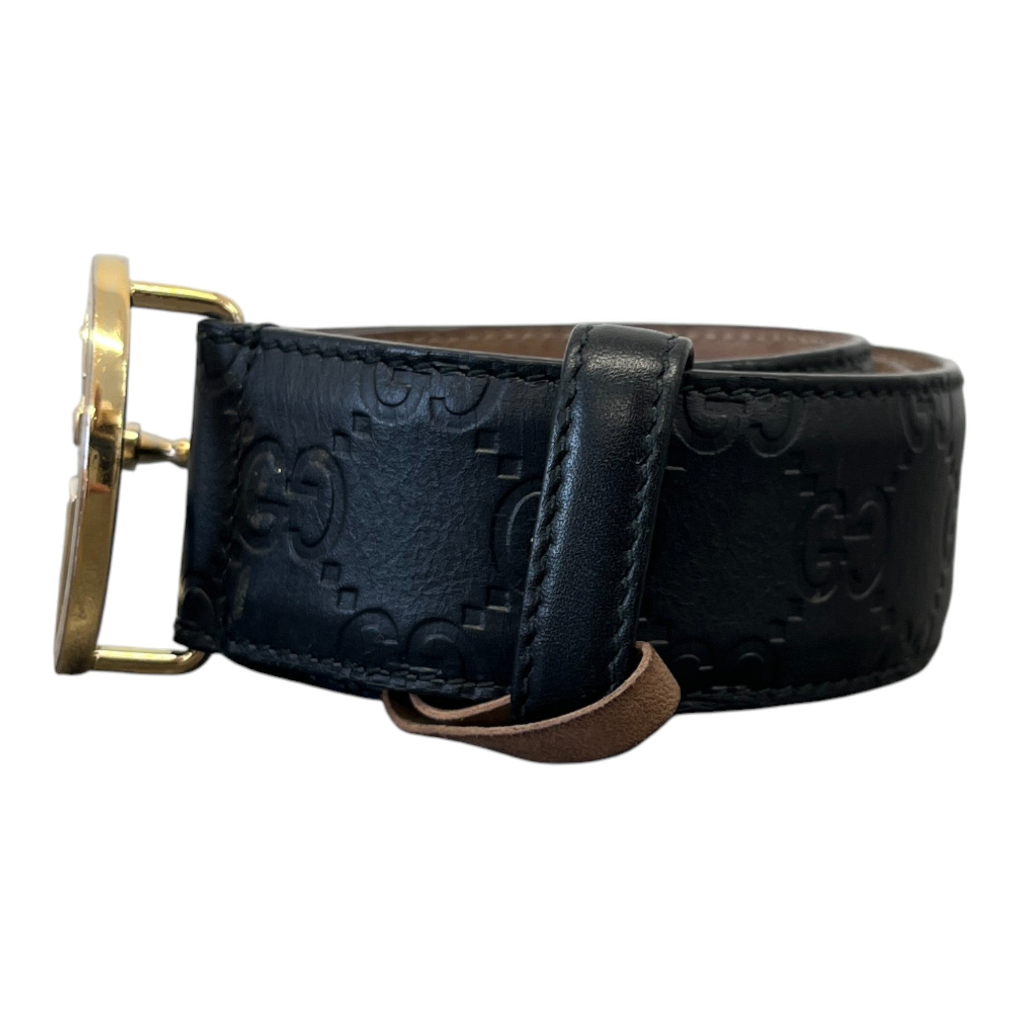 Women's Interlocking G Belt Black Size 80CM / UK 8