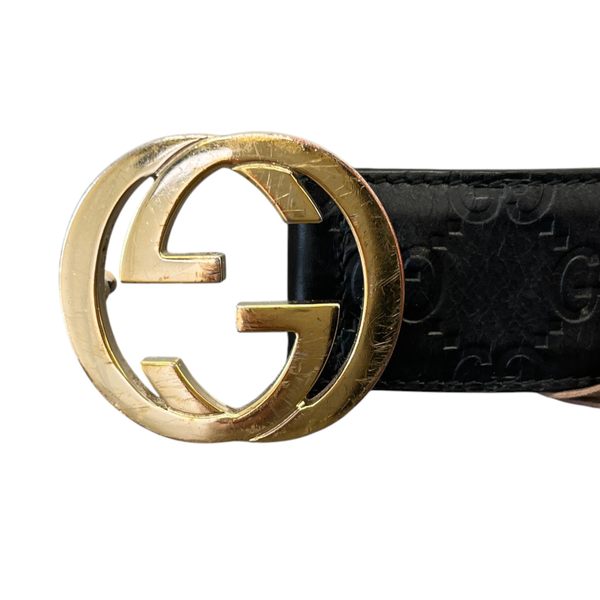 Women's Interlocking G Belt Black Size 80CM / UK 8