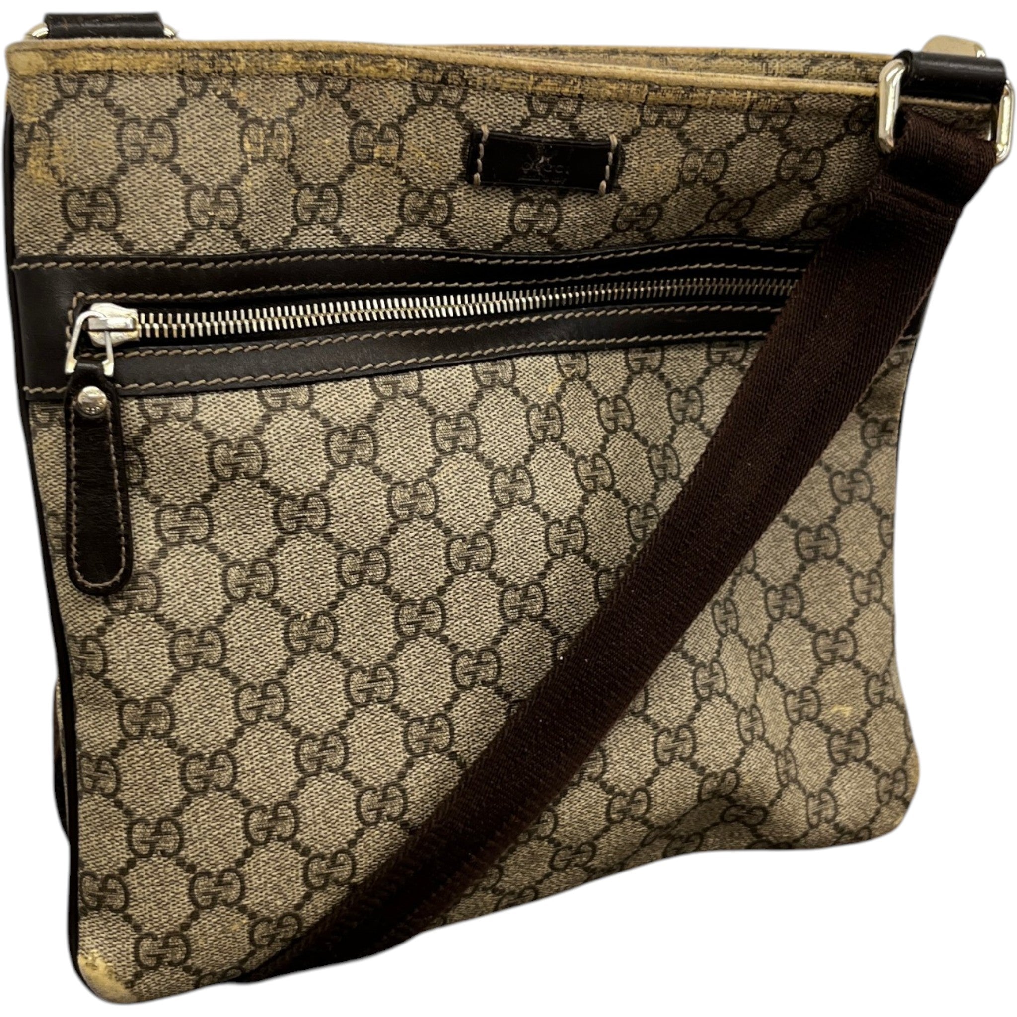 Men's Gg Supreme Messenger Bag Beige