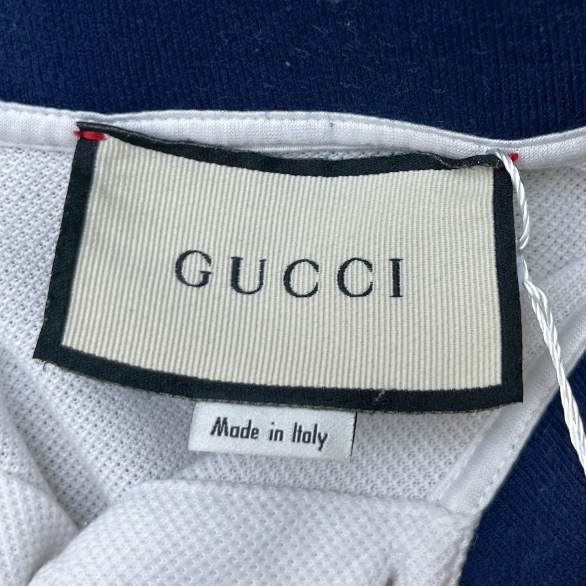 Men's Tape Logo Polo Shirt White Size XL