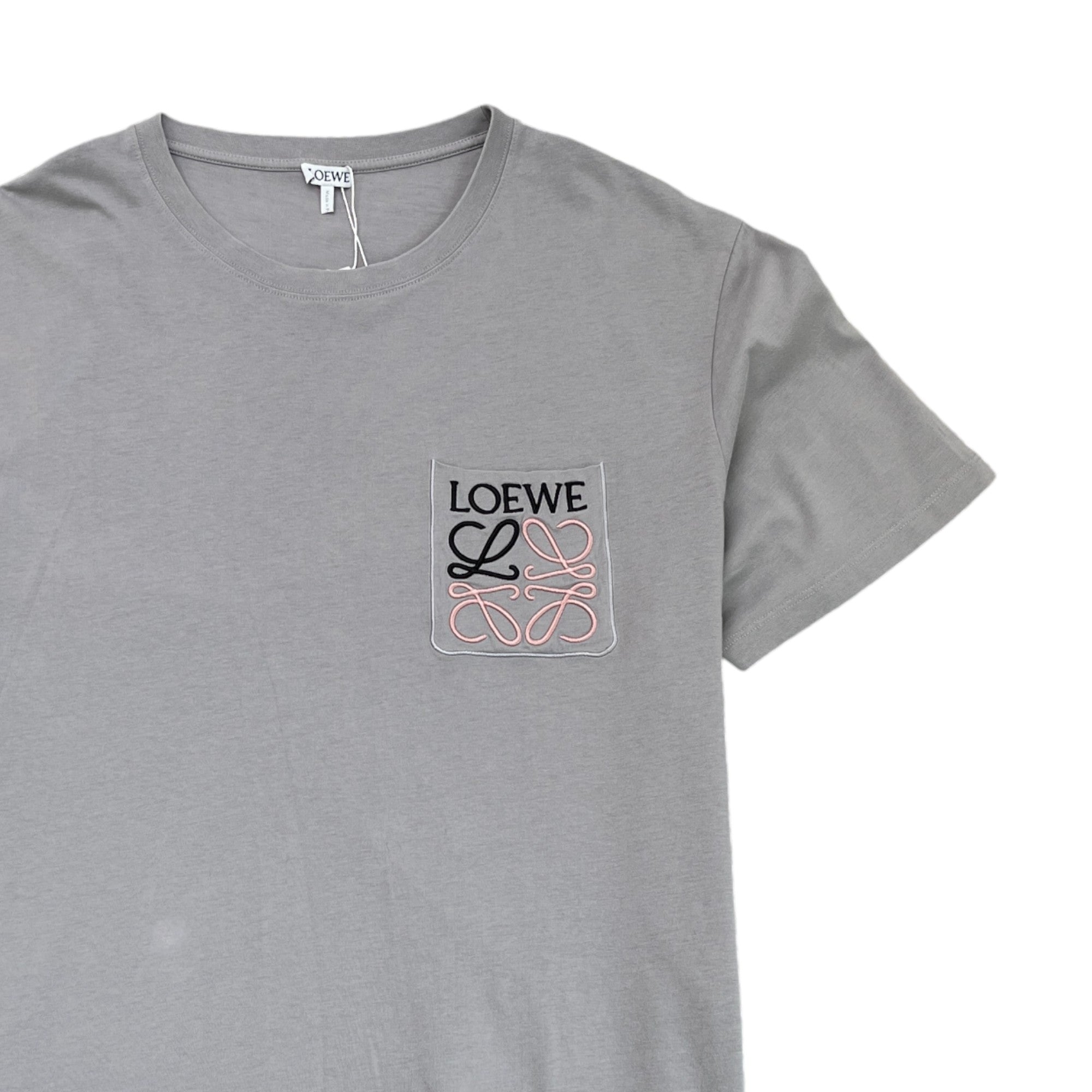 Men's Embroidered Logo T-Shirt Grey Size XL