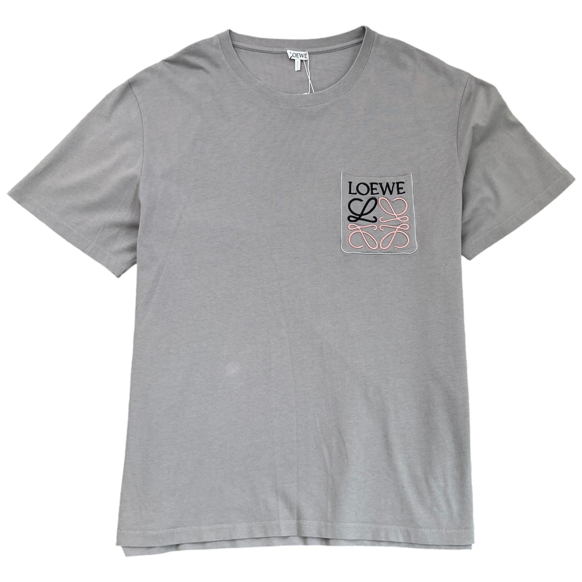 Men's Embroidered Logo T-Shirt Grey Size XL