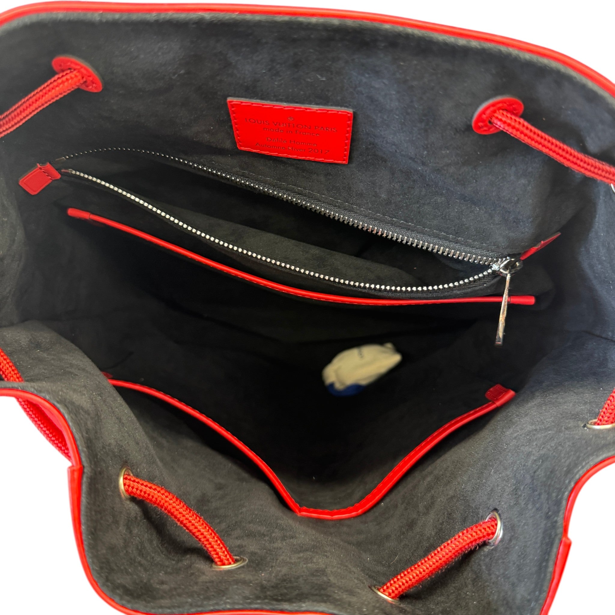 Men's Epi Leather Christopher X Supreme Backpack Red