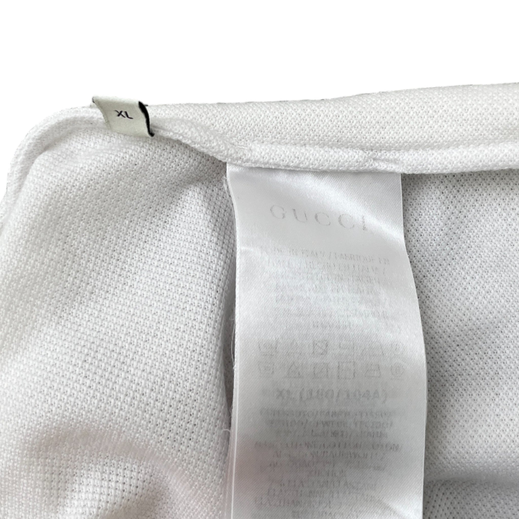 Men's Tape Logo Polo Shirt White Size XL