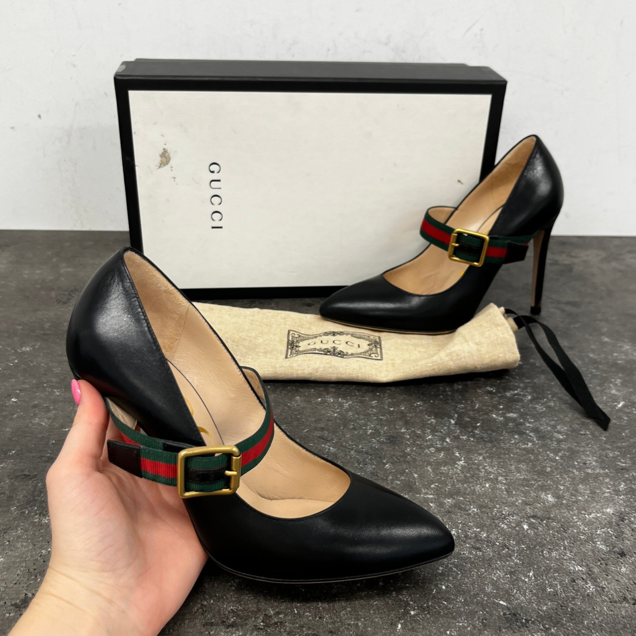 Women's Mary Jane Web Heels Black Size EU 36.5 / UK 3.5