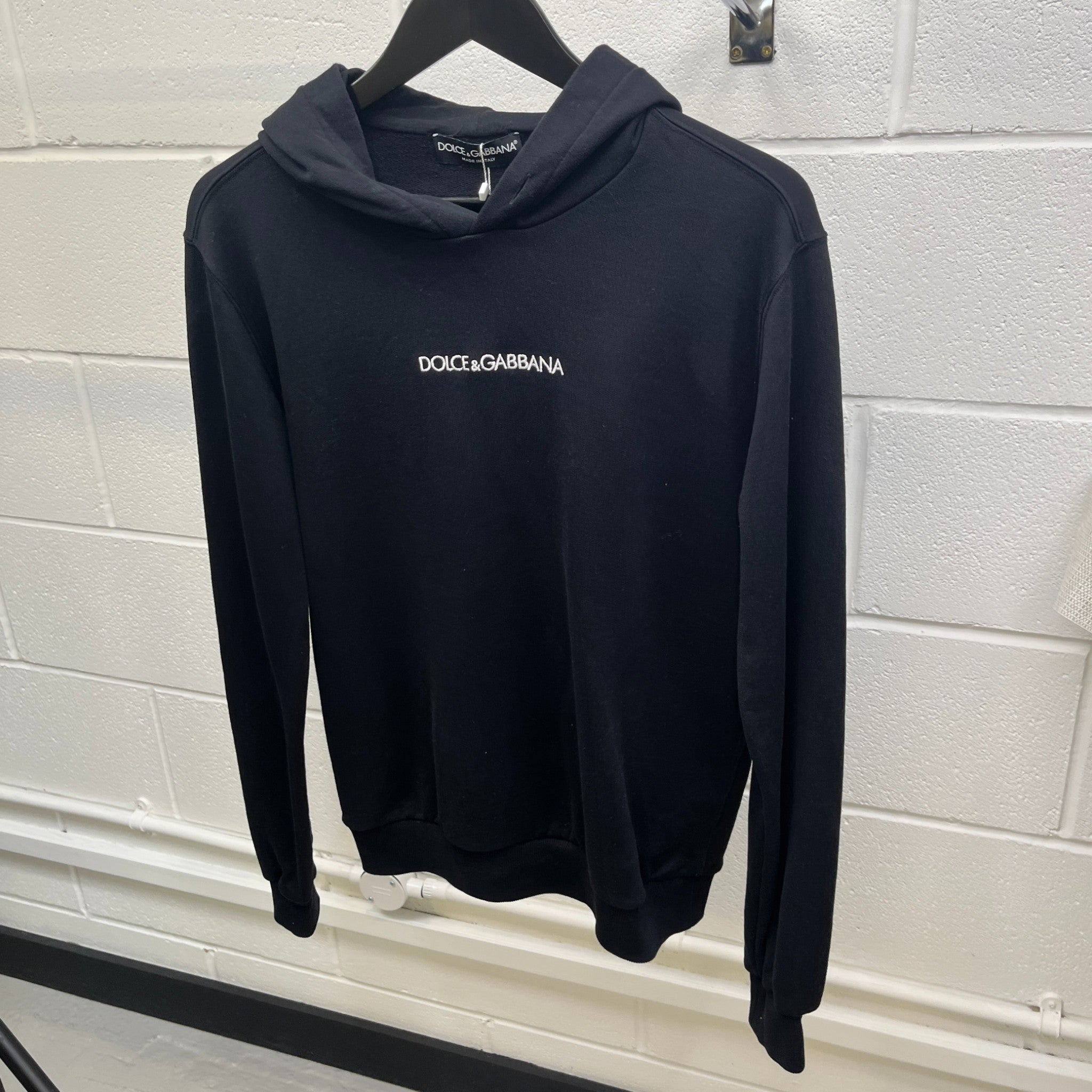 Men's Embroidered Logo Hoodie Black Size IT 48 / UK M