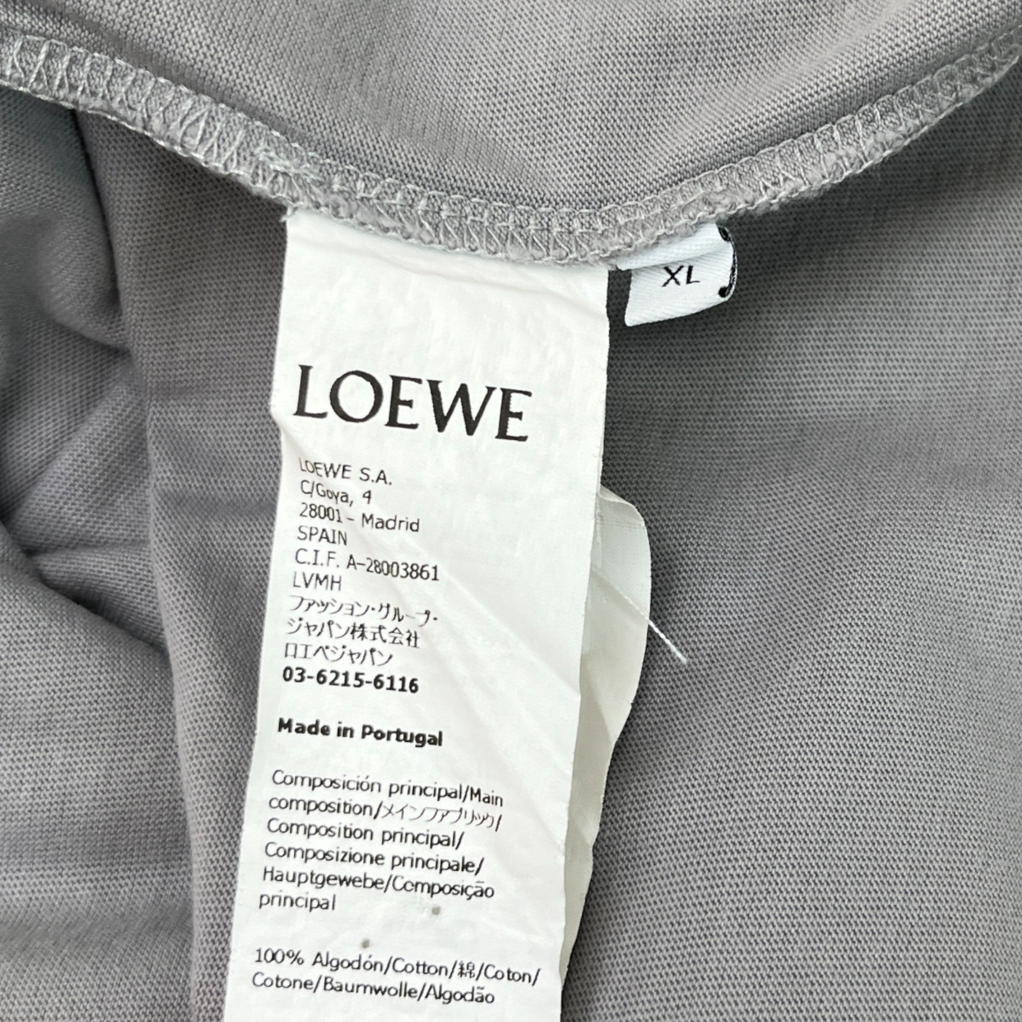 Men's Embroidered Logo T-Shirt Grey Size XL