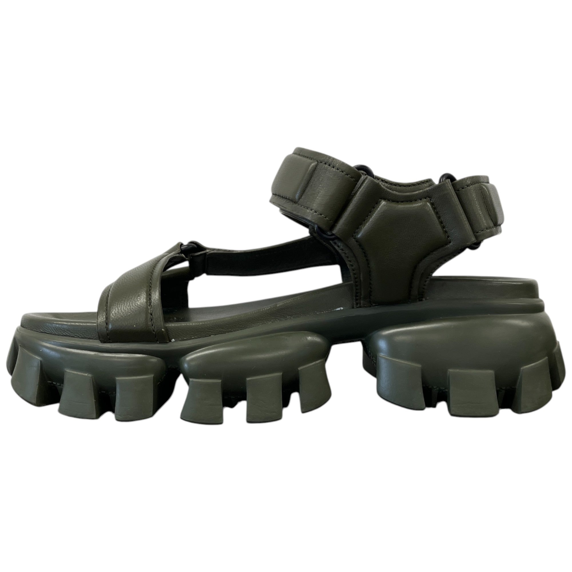 Women's Logo Embossed Sandals Khaki Size EU 37 / UK 4