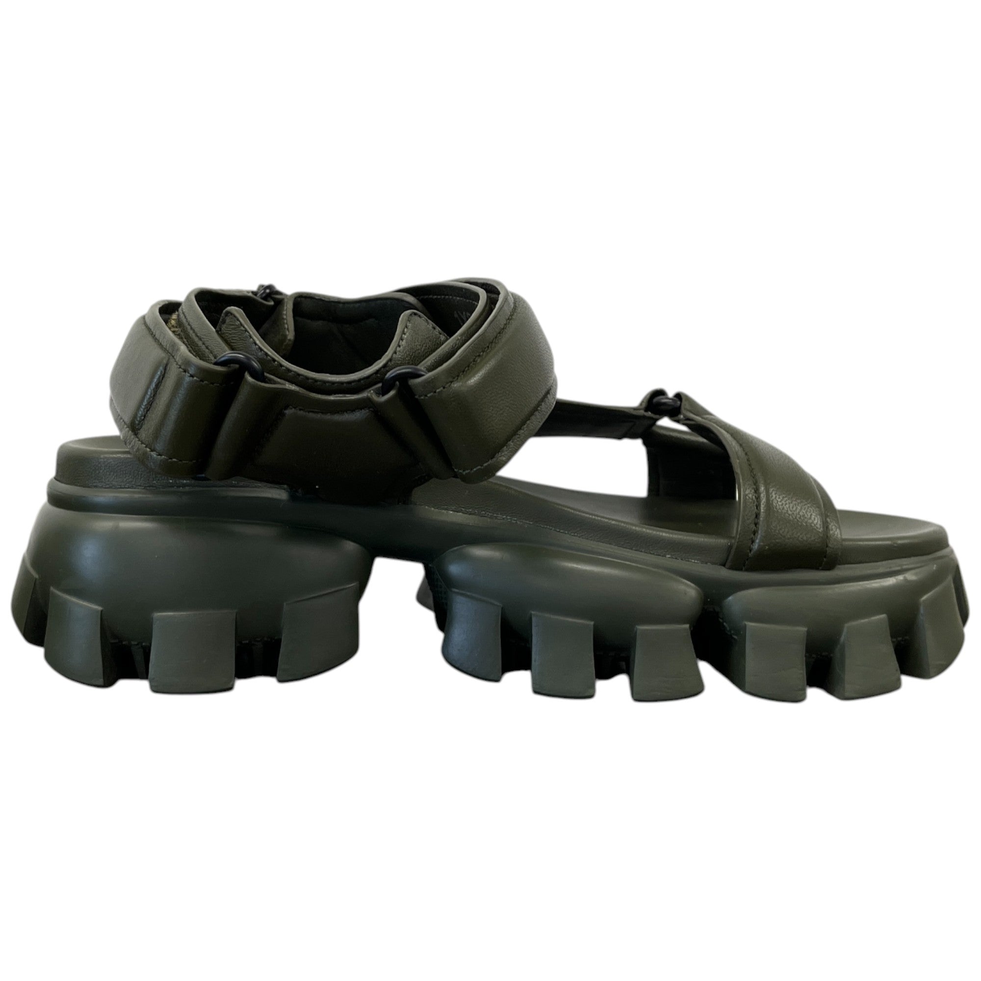 Women's Logo Embossed Sandals Khaki Size EU 37 / UK 4