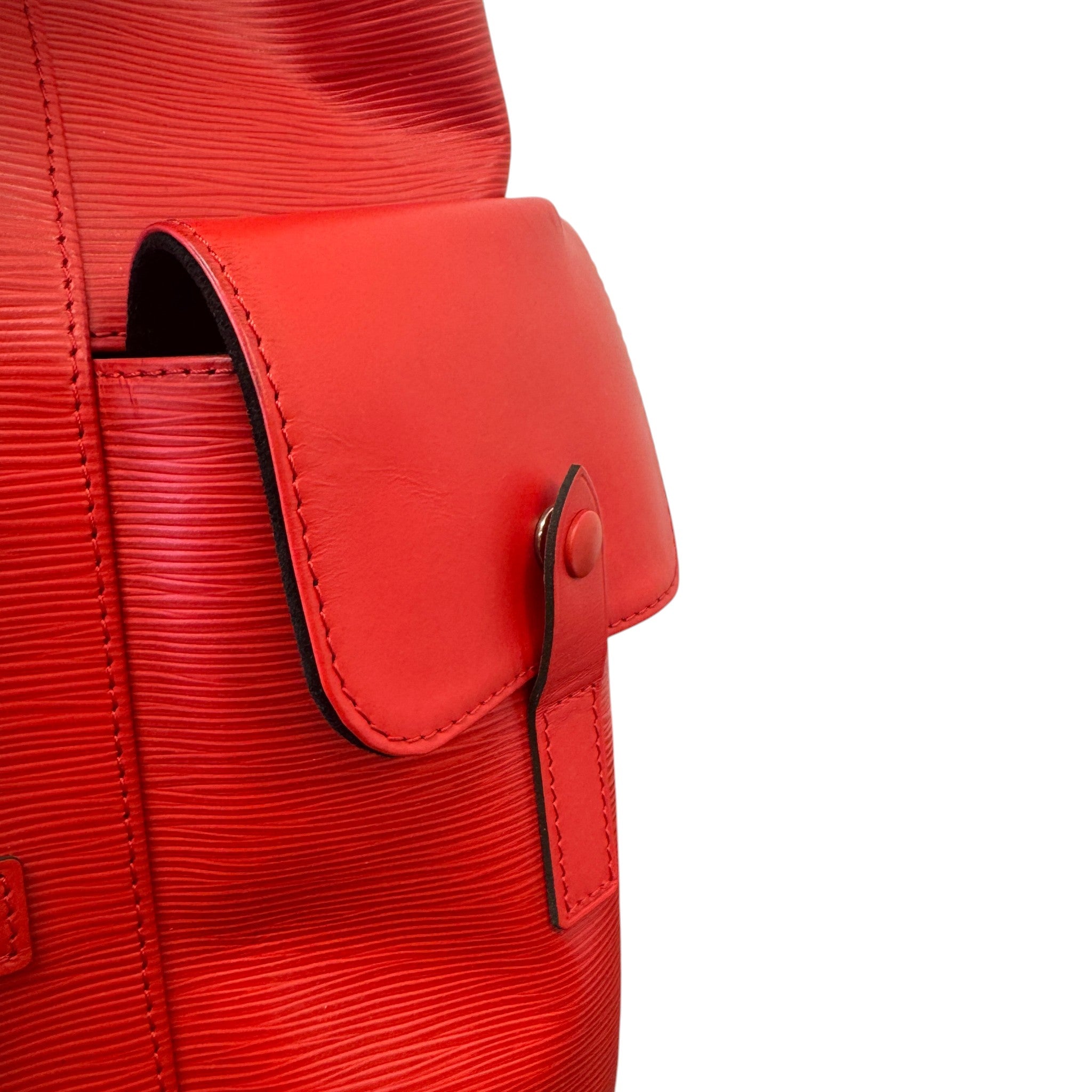Men's Epi Leather Christopher X Supreme Backpack Red