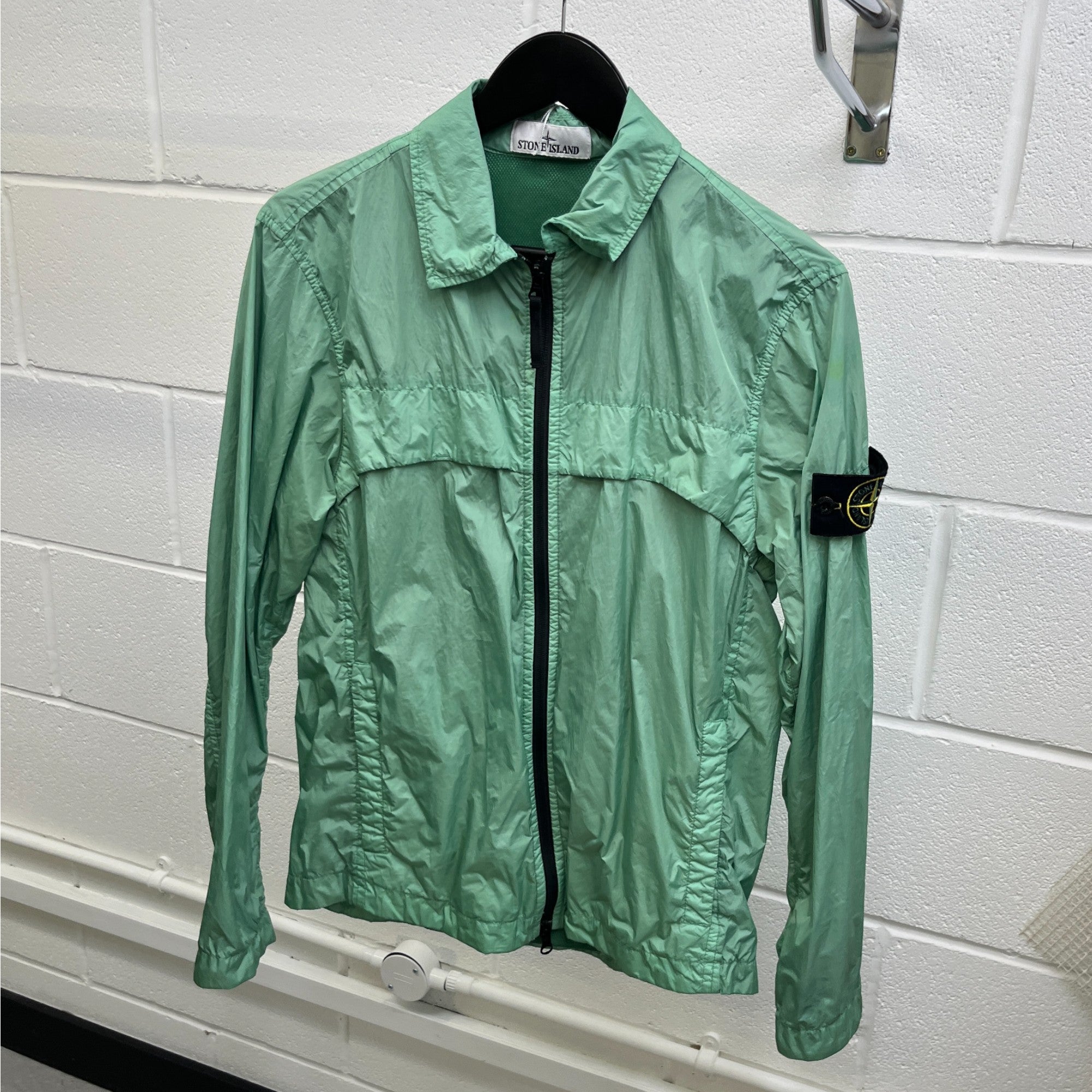 Men's Applique Logo Windbreaker Green Size S