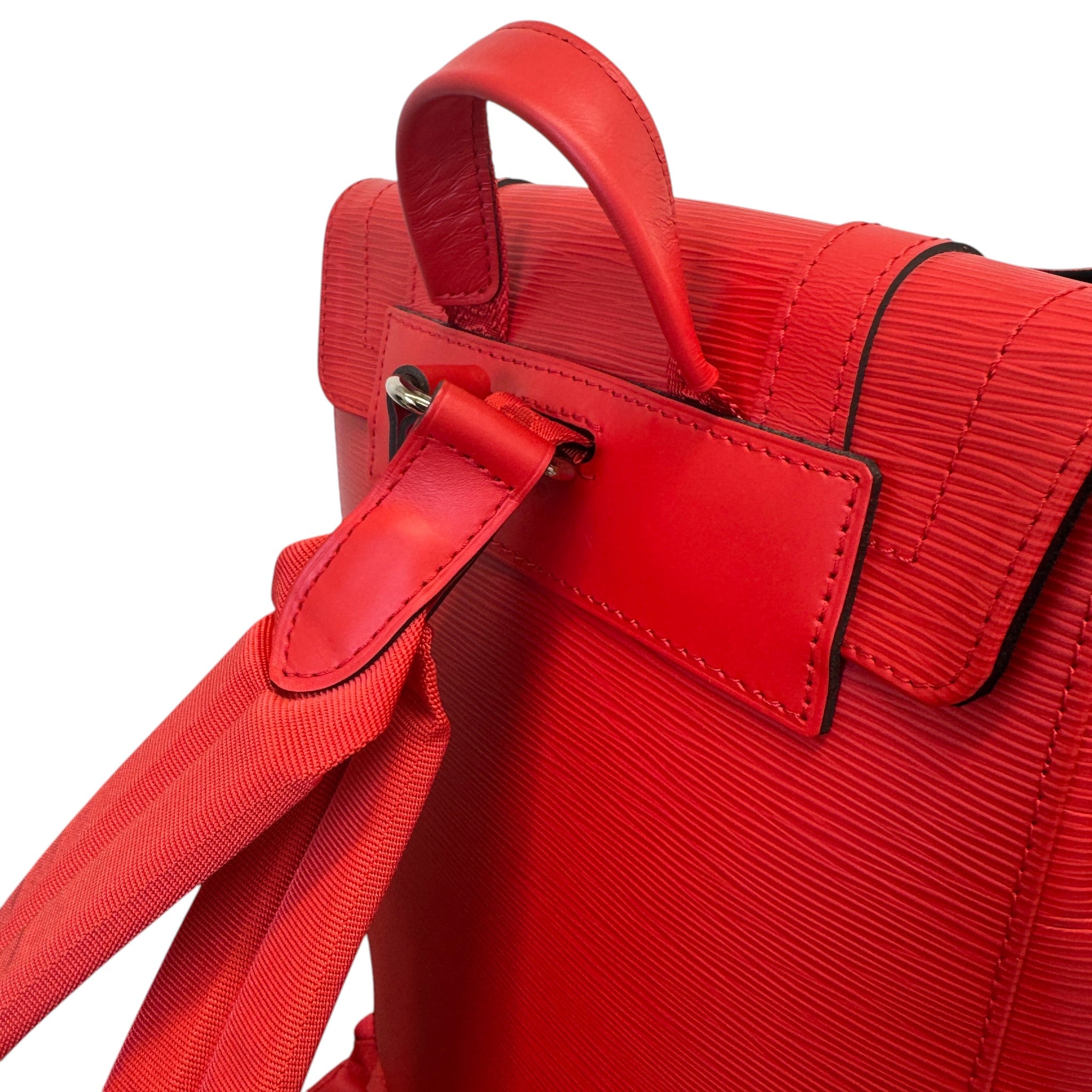 Men's Epi Leather Christopher X Supreme Backpack Red