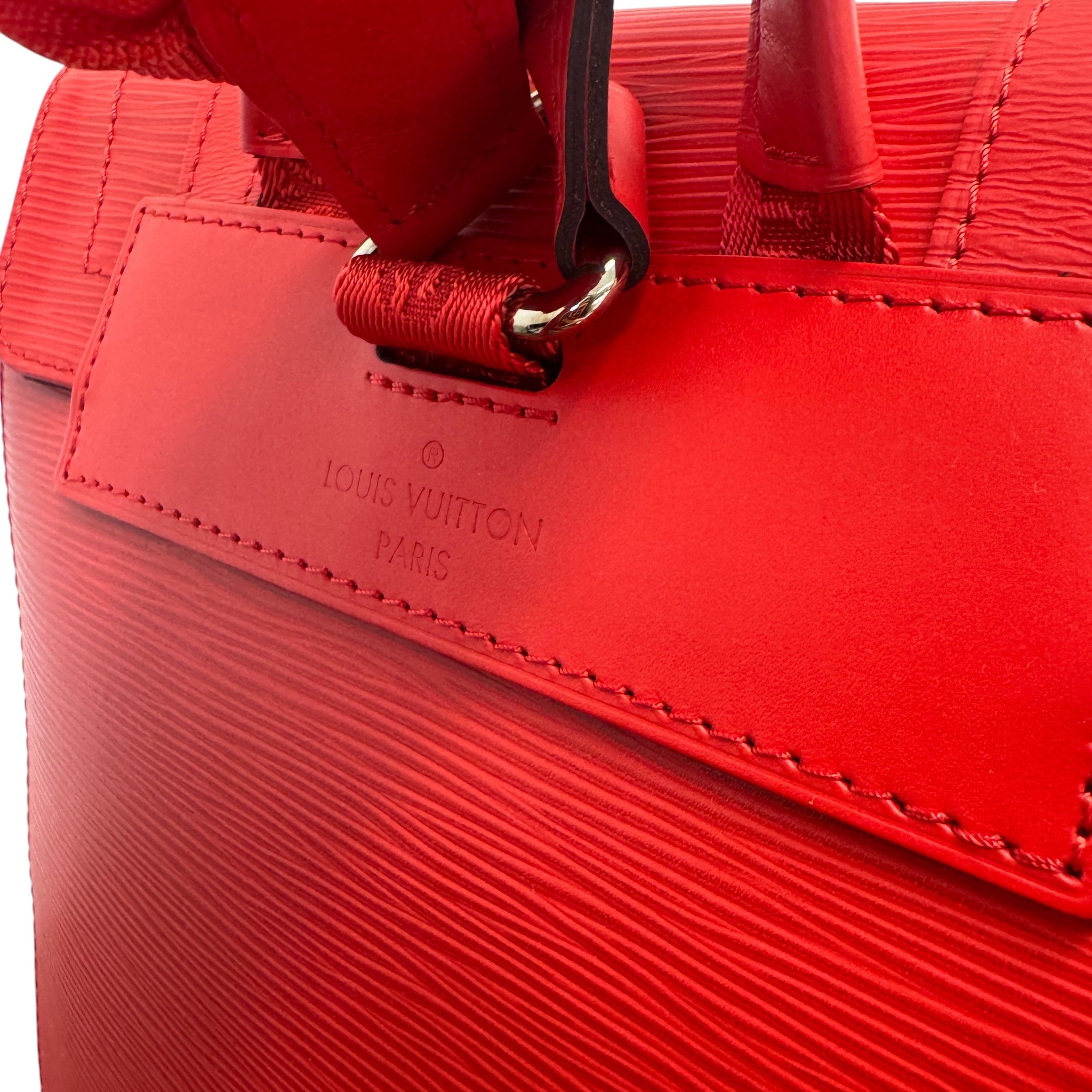 Men's Epi Leather Christopher X Supreme Backpack Red