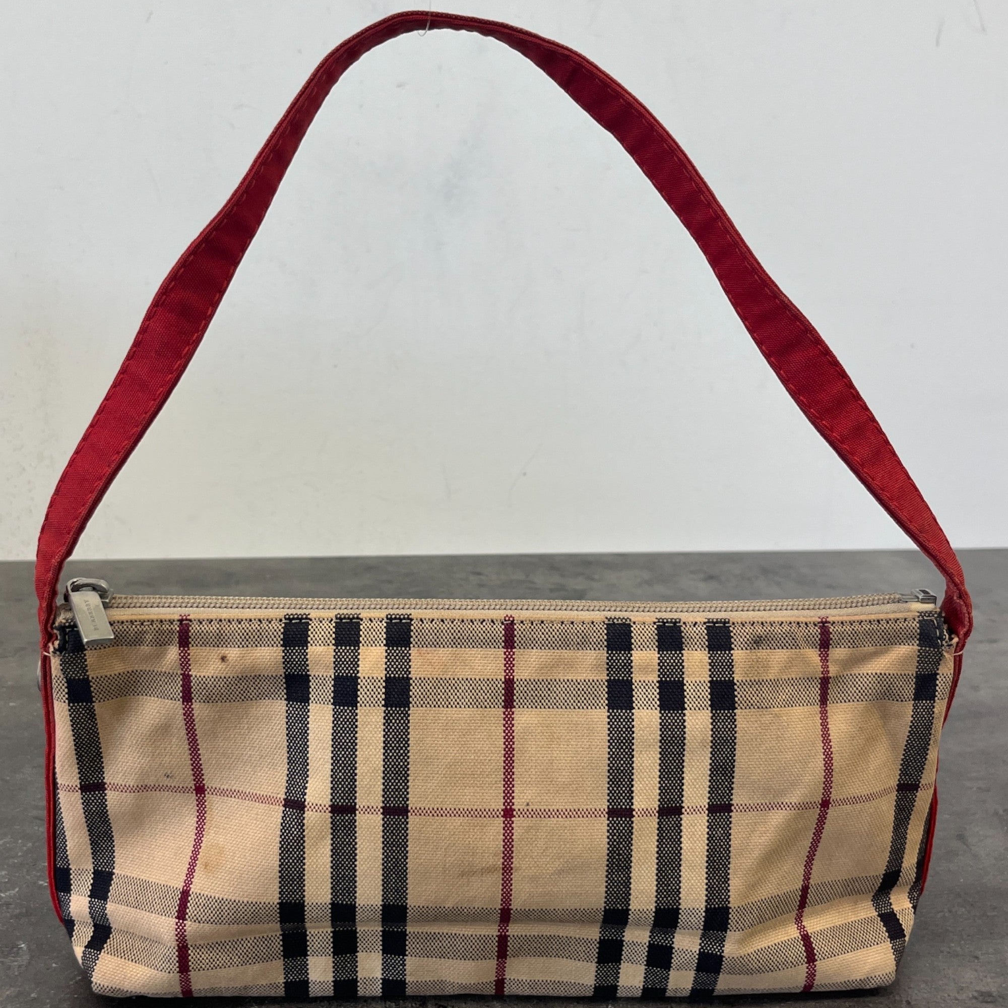 Women's Checkered Shoulder Bag Beige